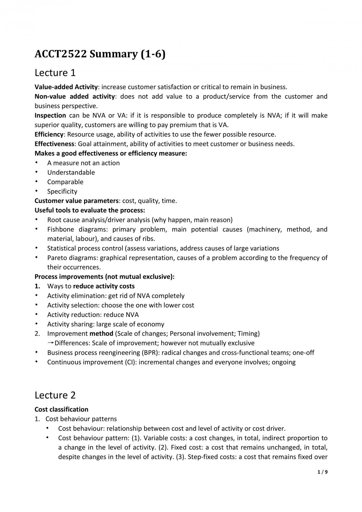 ACCT2522 Notes1-6 - Page 1