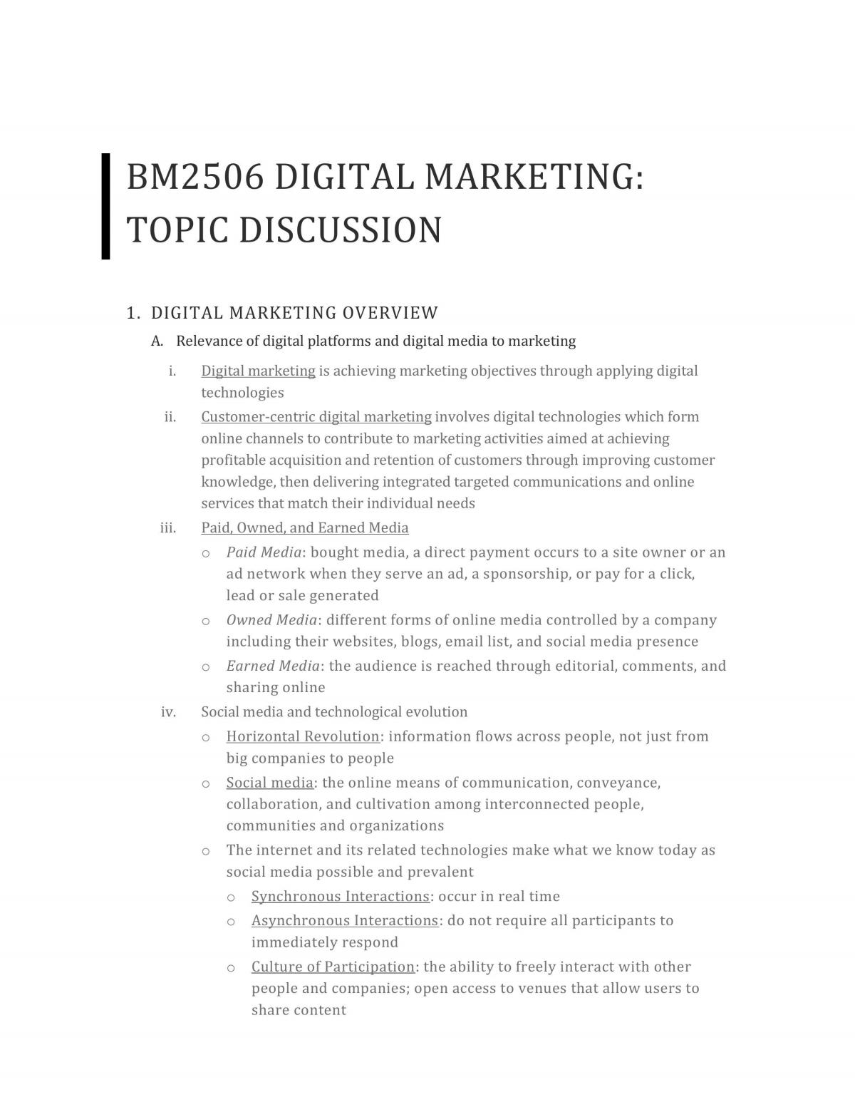 Digital Marketing Subject Notes - Page 1