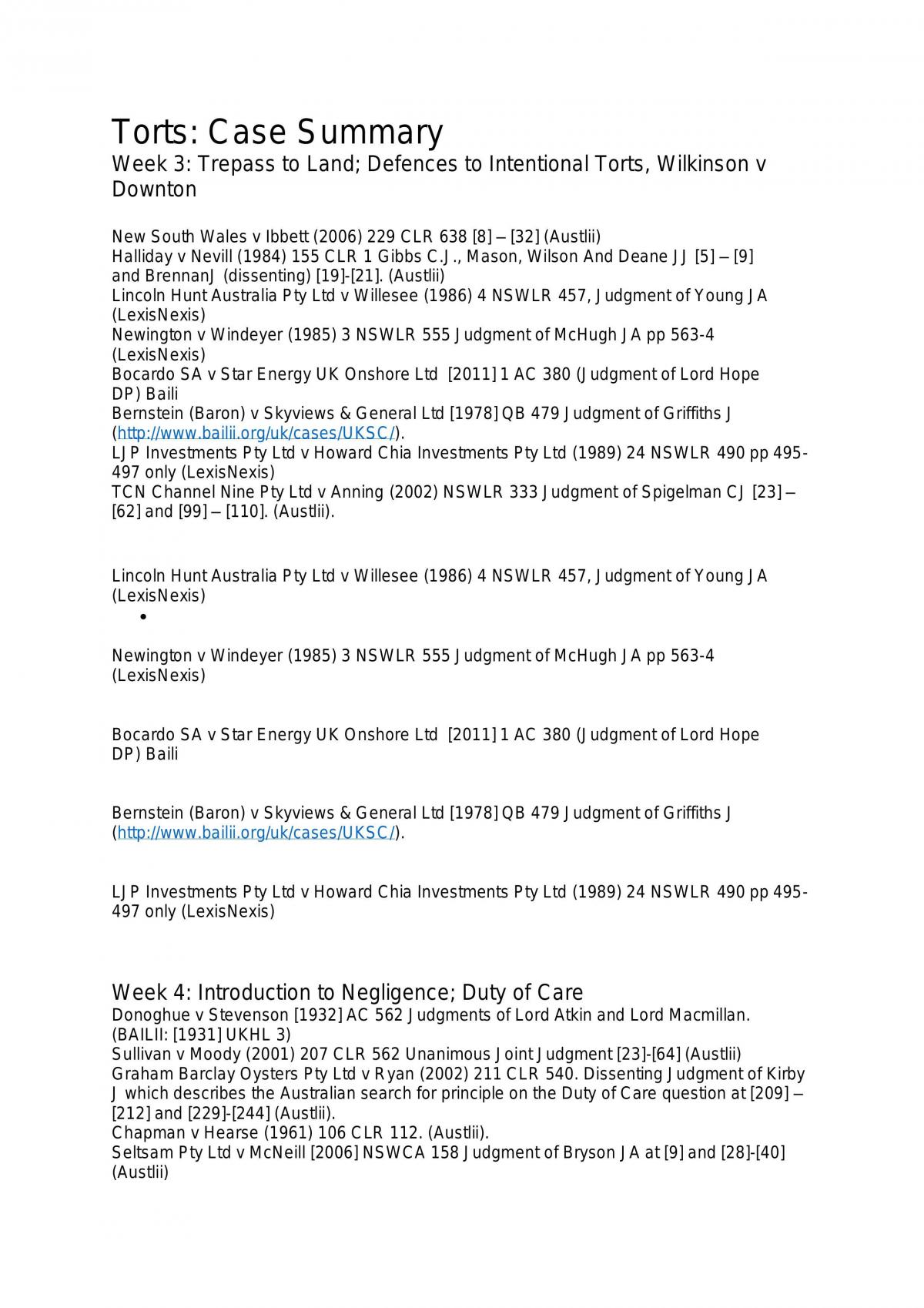 Torts Notes - Page 1