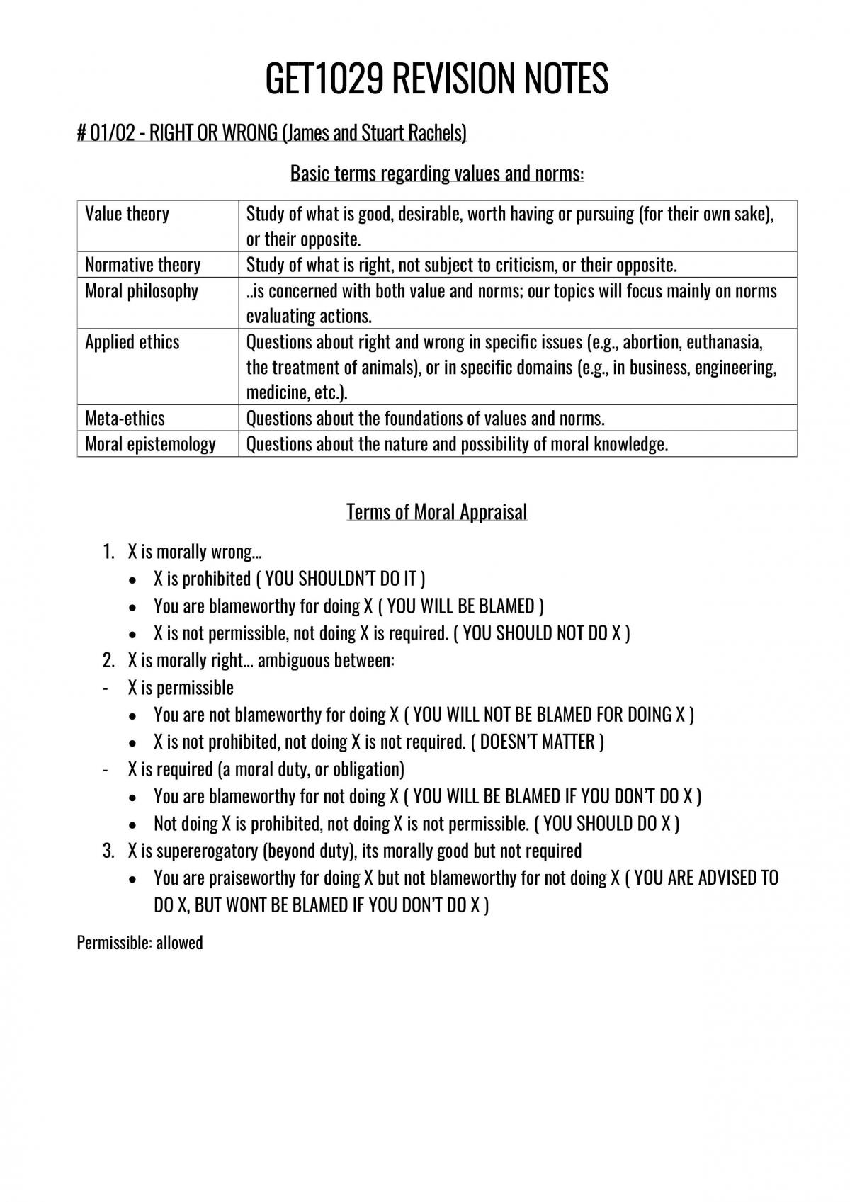GET1029 Summary Revision Notes - Page 1