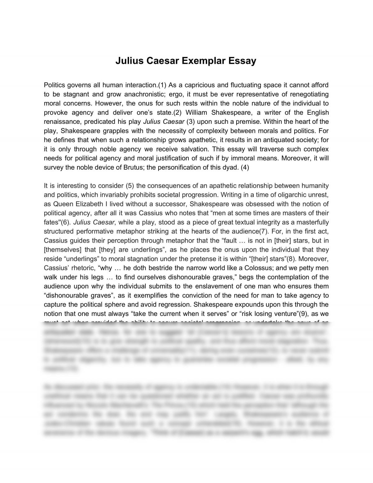 julius caesar rhetorical essay