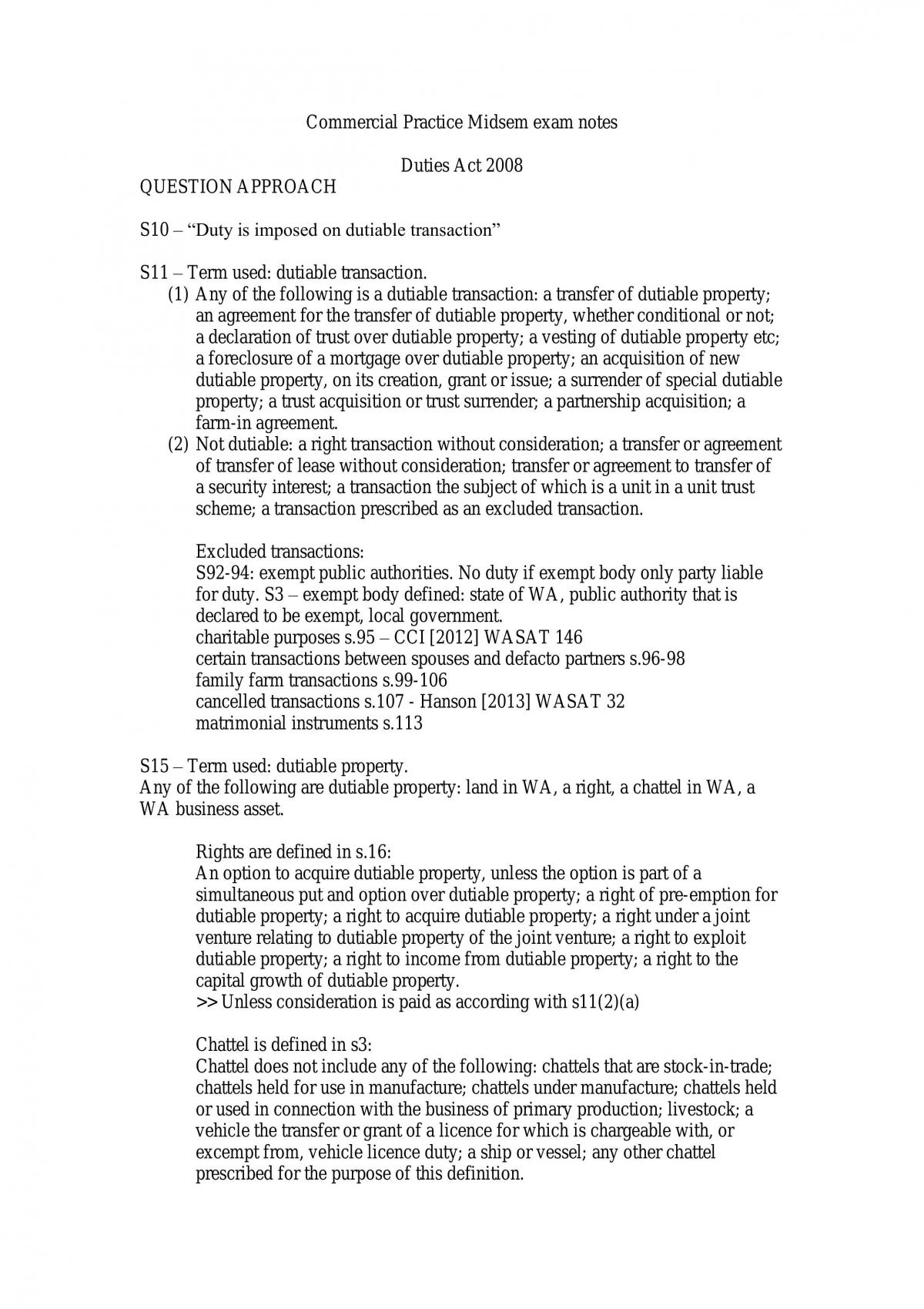Commercial Practice Midsem Exam Notes - Page 1