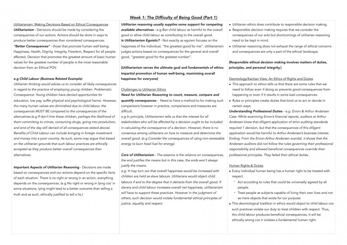 Ethics Notes Full - Page 1