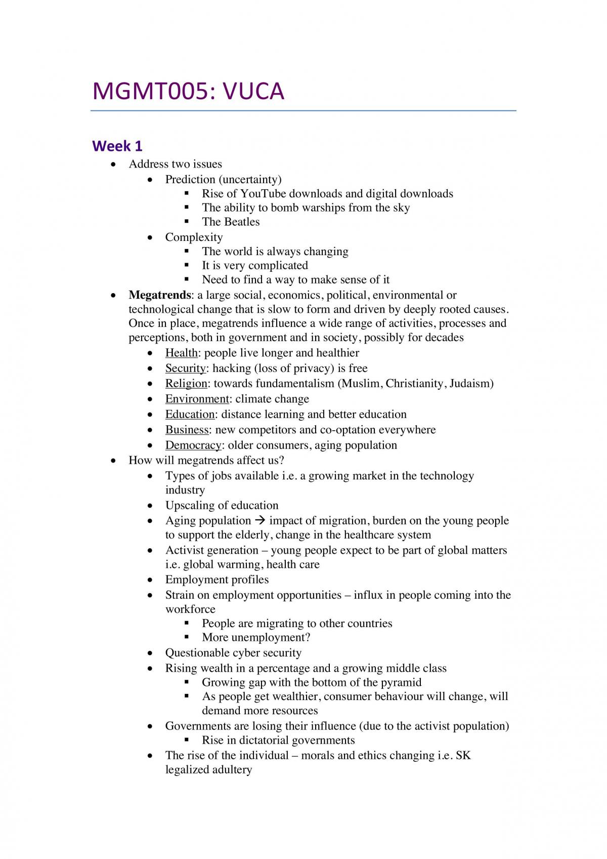 MGMT005 Notes - Page 1