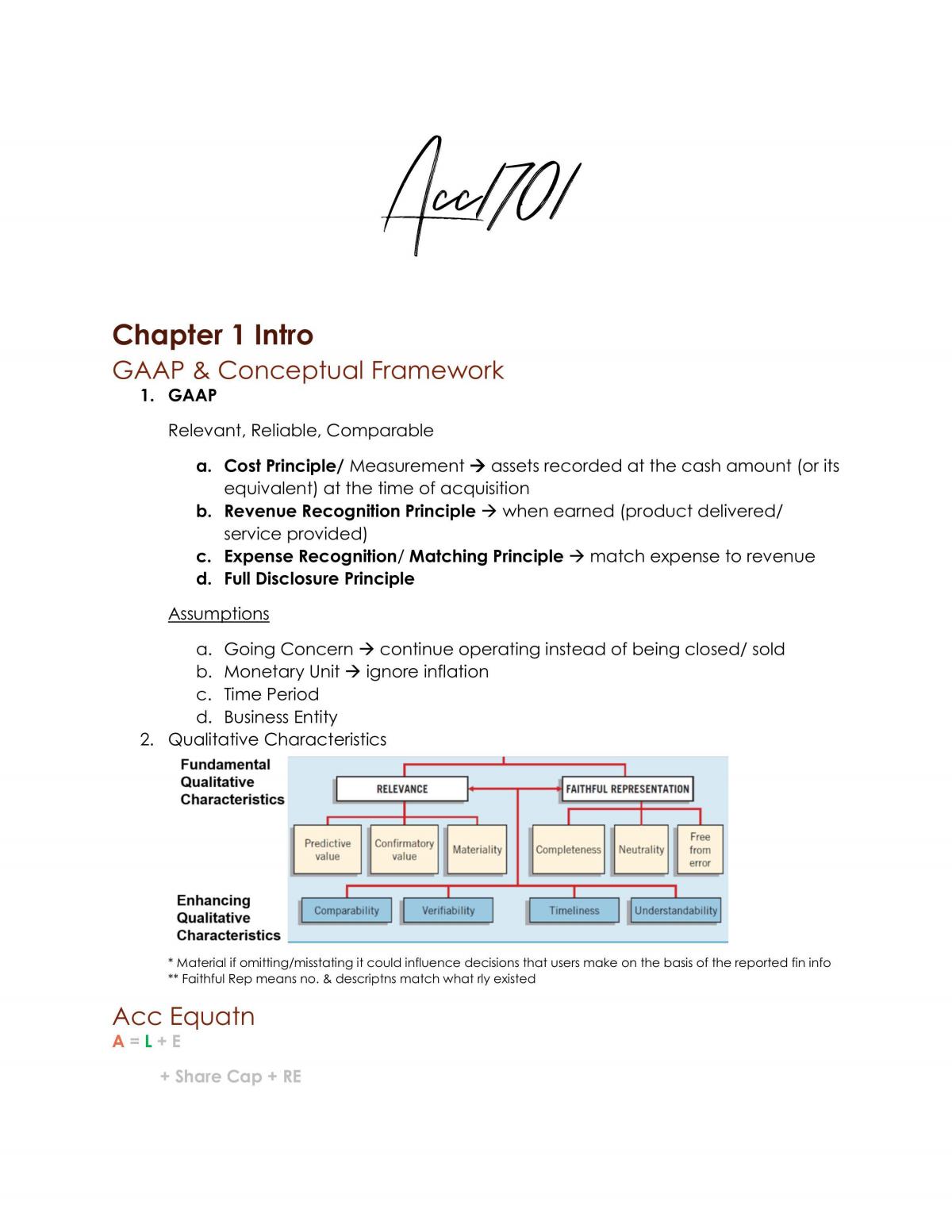ACC1701 Accounting for Decision Makers Notes - Page 1