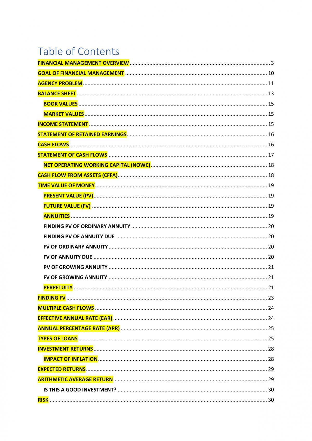 FIN2701 - Finance full notes - Page 1