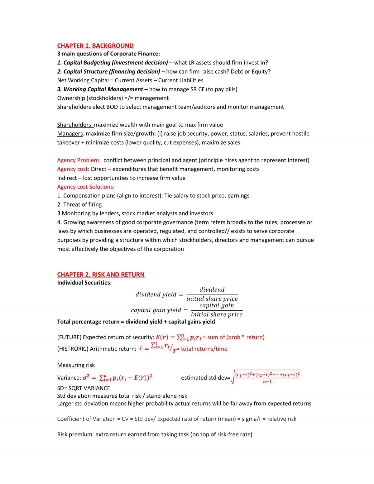 FIN3701 Final Summary - Page 1