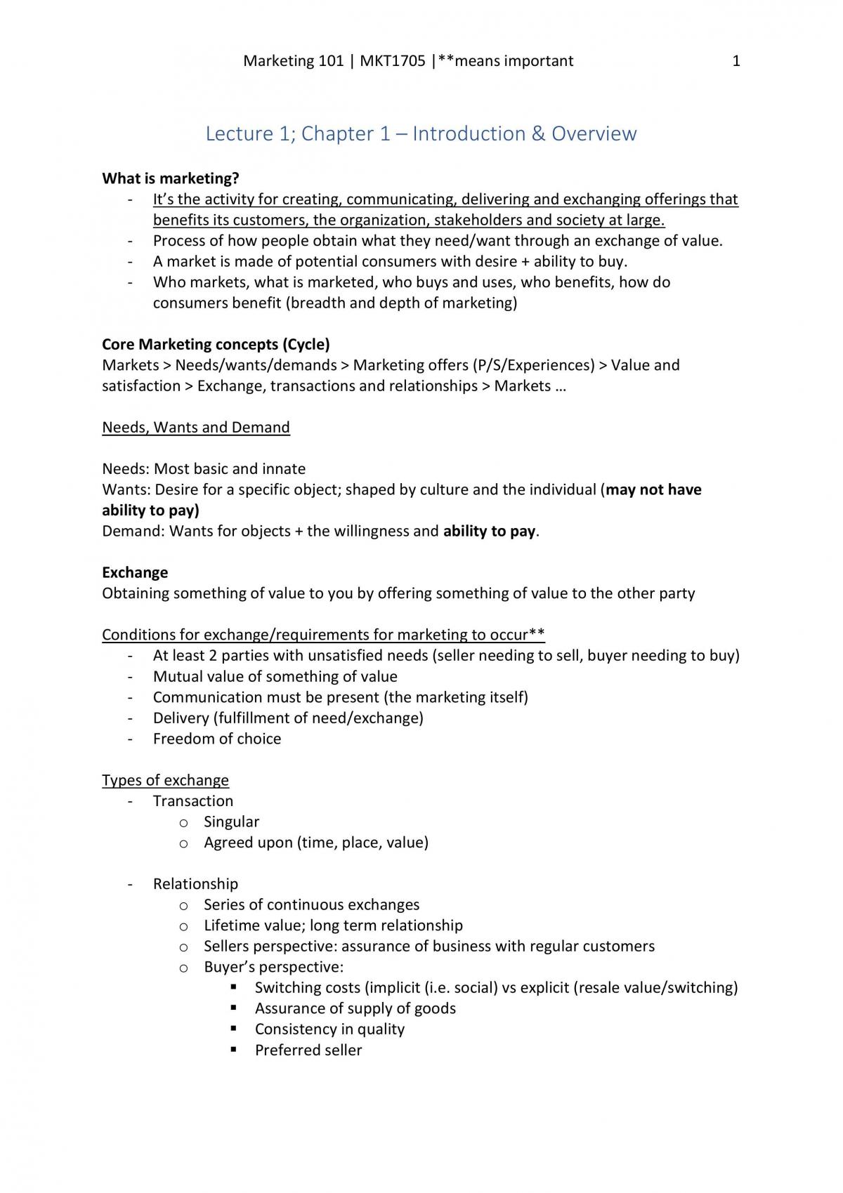 MKT1705 Comprehensive Notes - Page 1