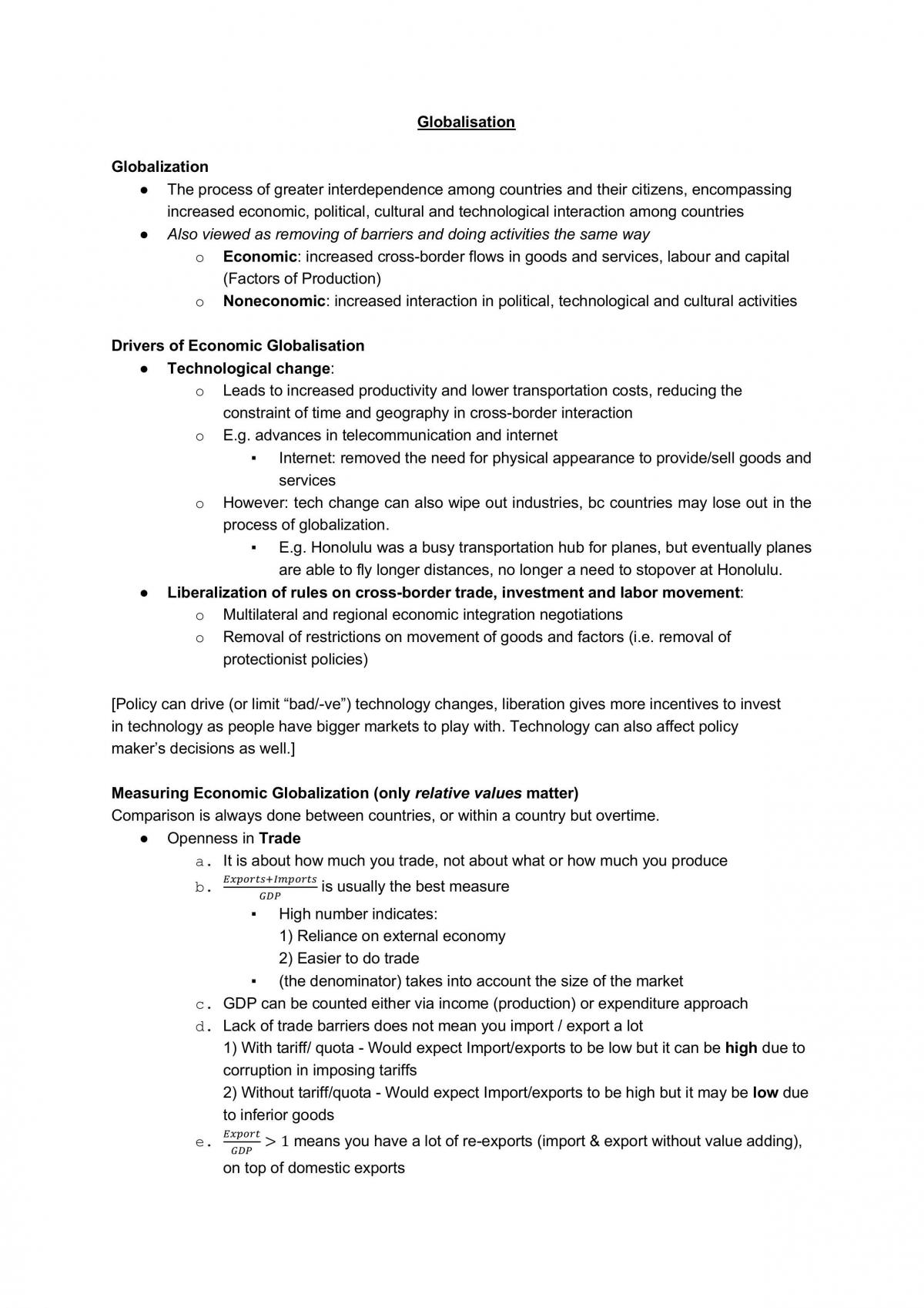 Economics of Globalisation - Page 1