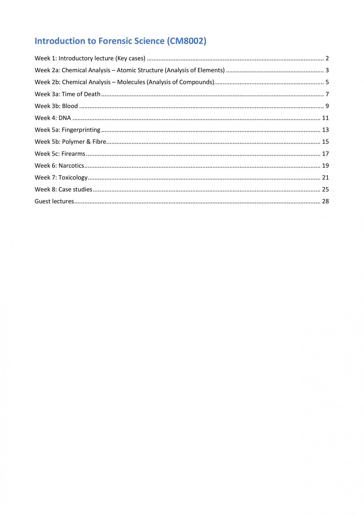 CM8002 introduction to forensic science - Page 1