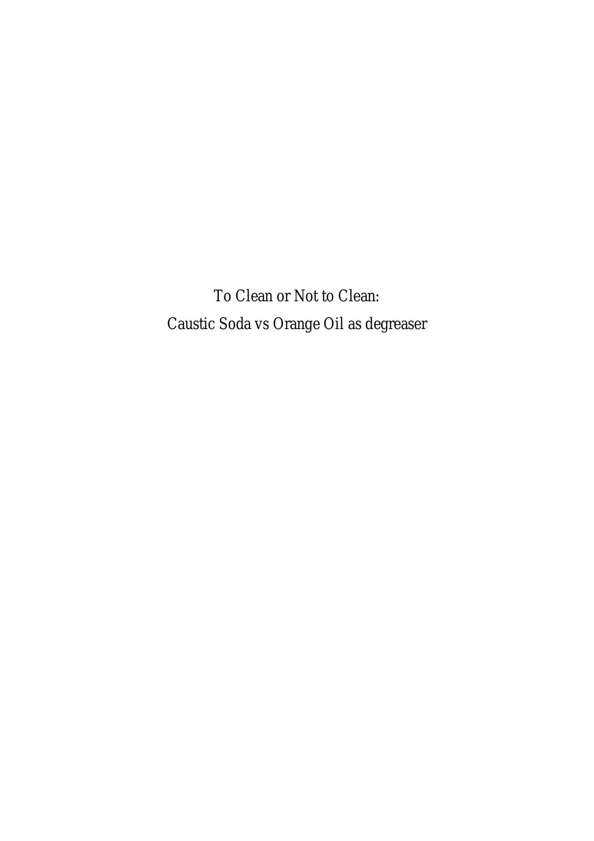 Caustic Soda Vs Orange Oil - Page 1