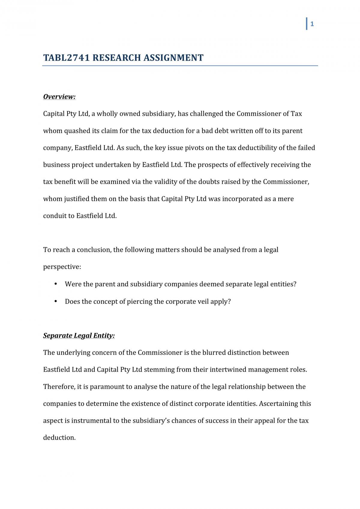 TABL2741 assignment - Page 1
