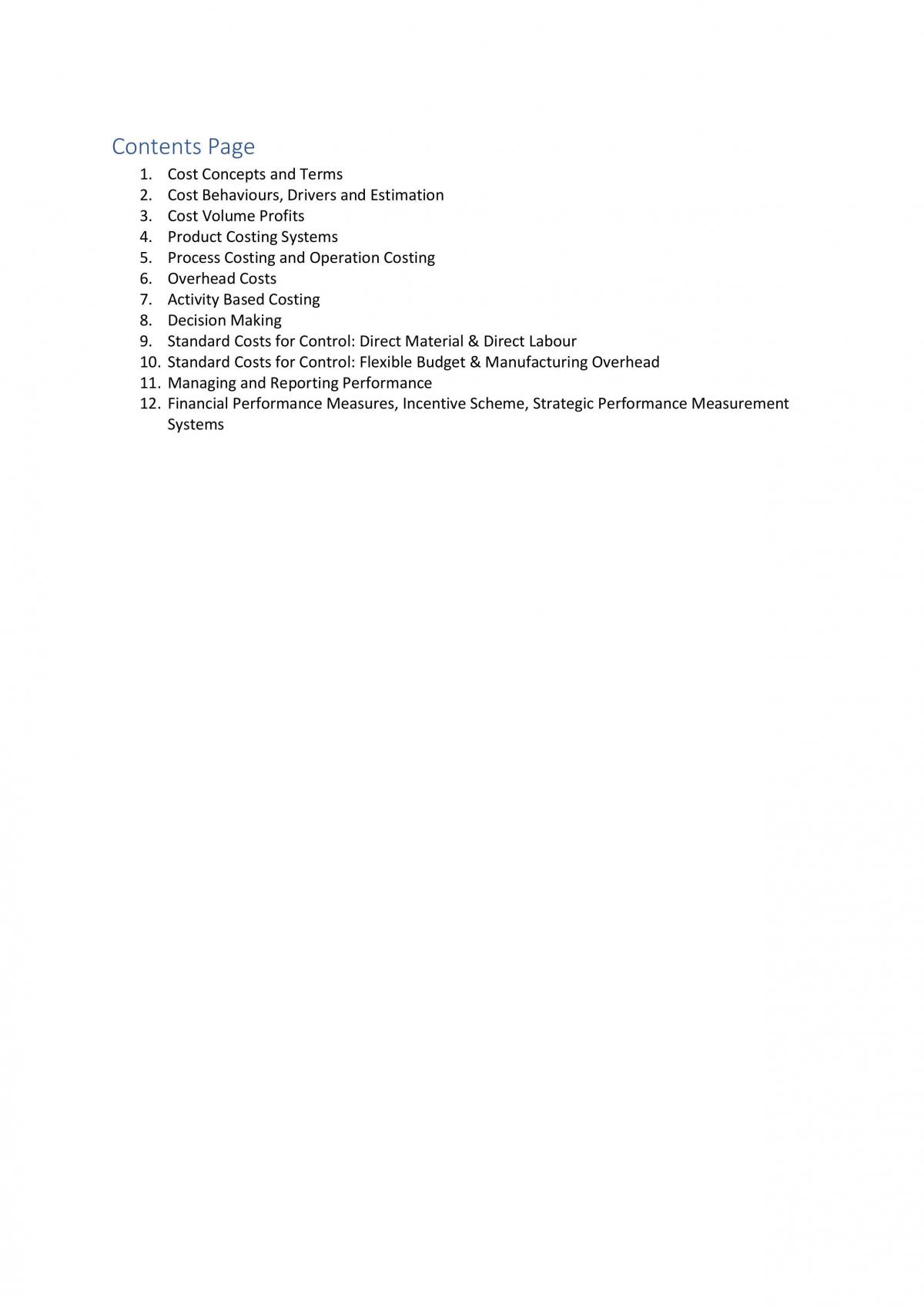 ACC2706 Managerial Accounting Notes - Page 1