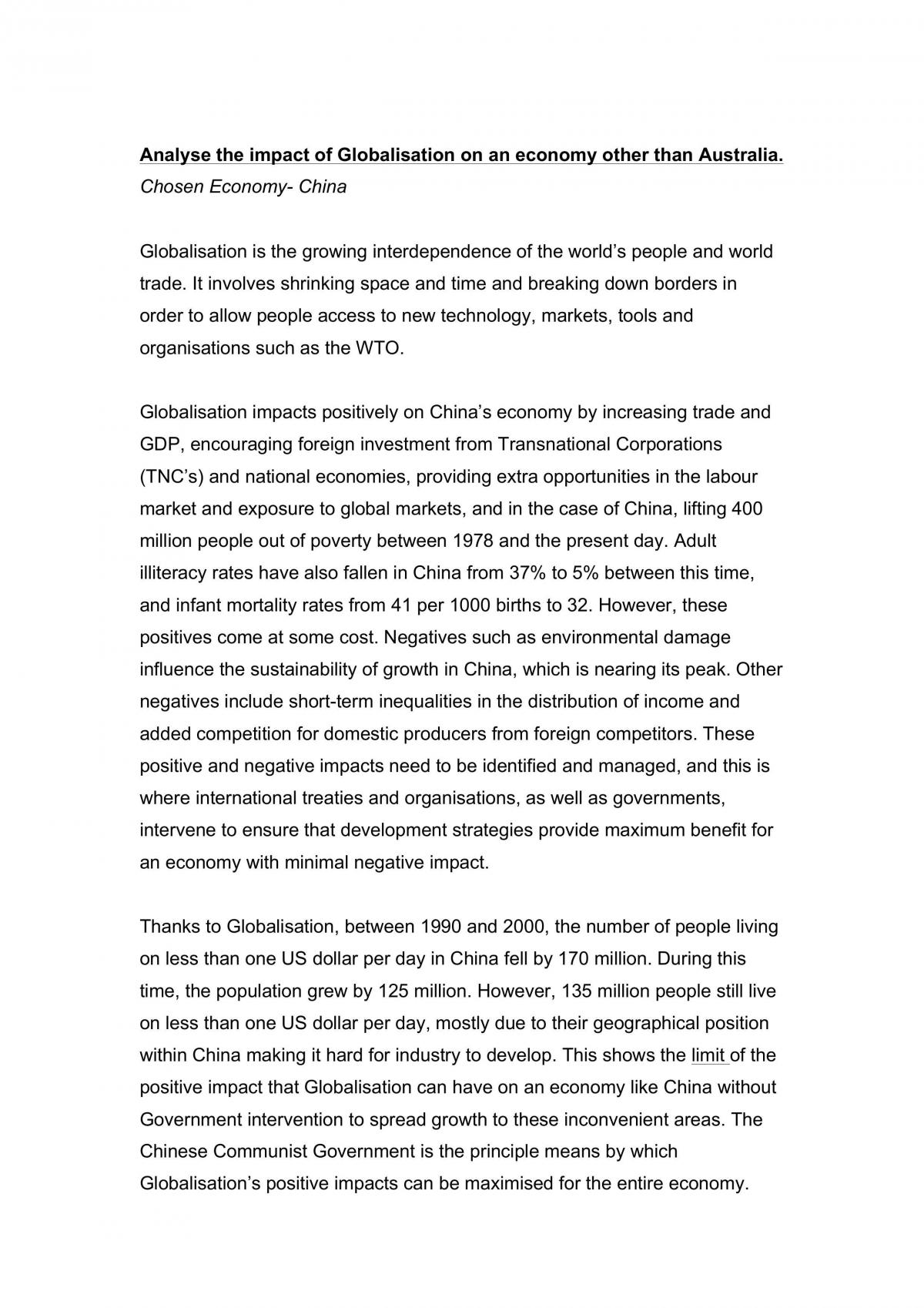 year 12 economics china case study