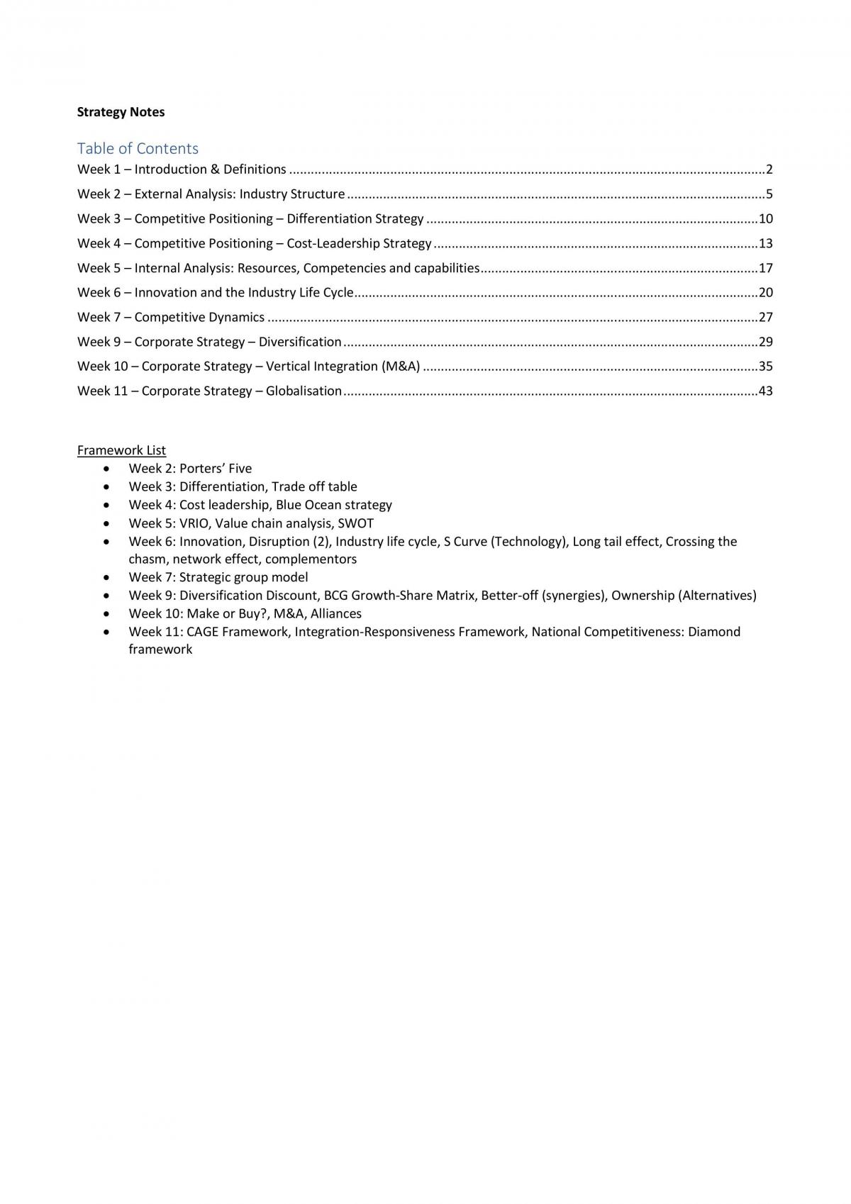 MGMT102 Strategy Full Notes - Page 1