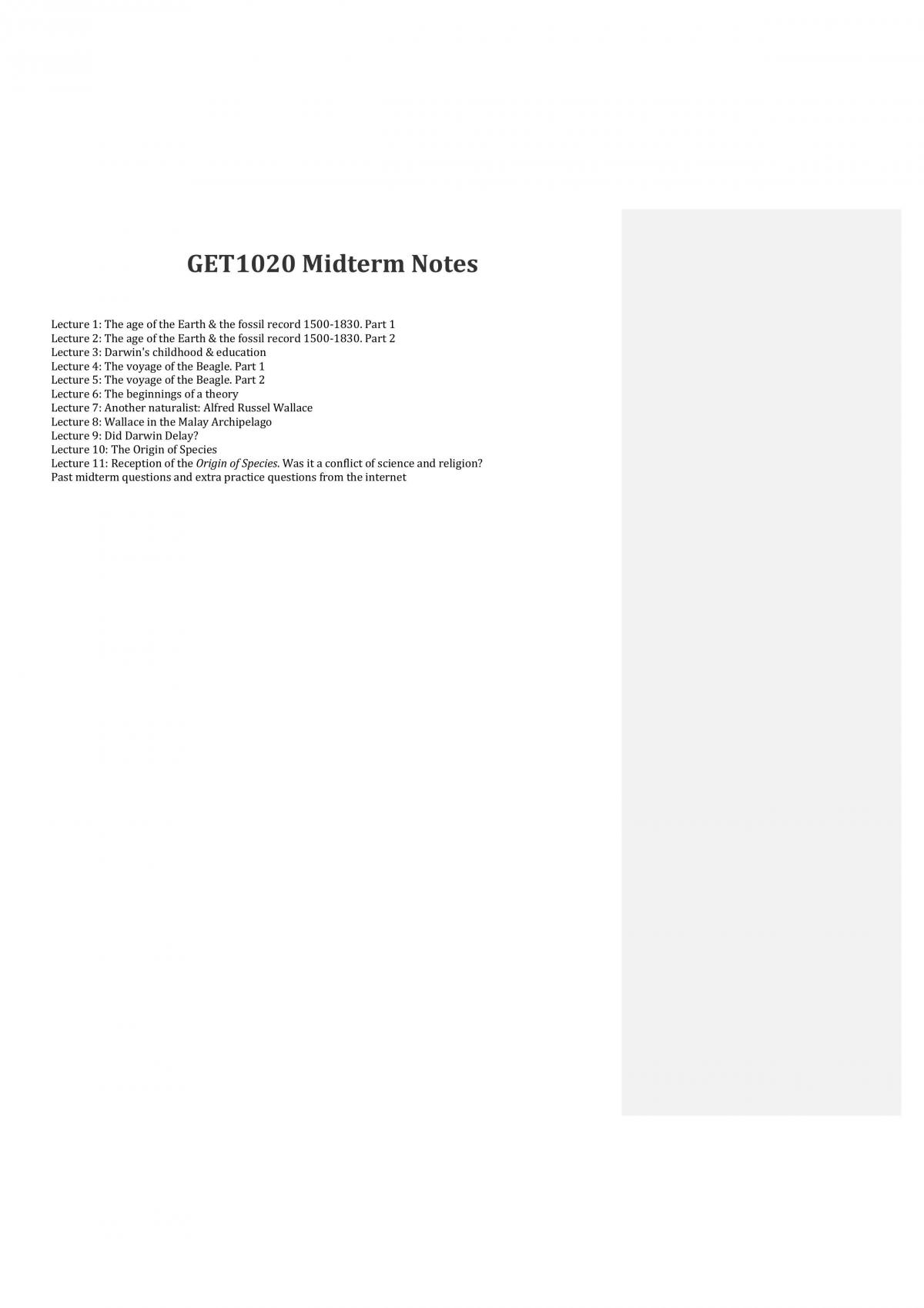 GET1020 Midterm Notes - Page 1