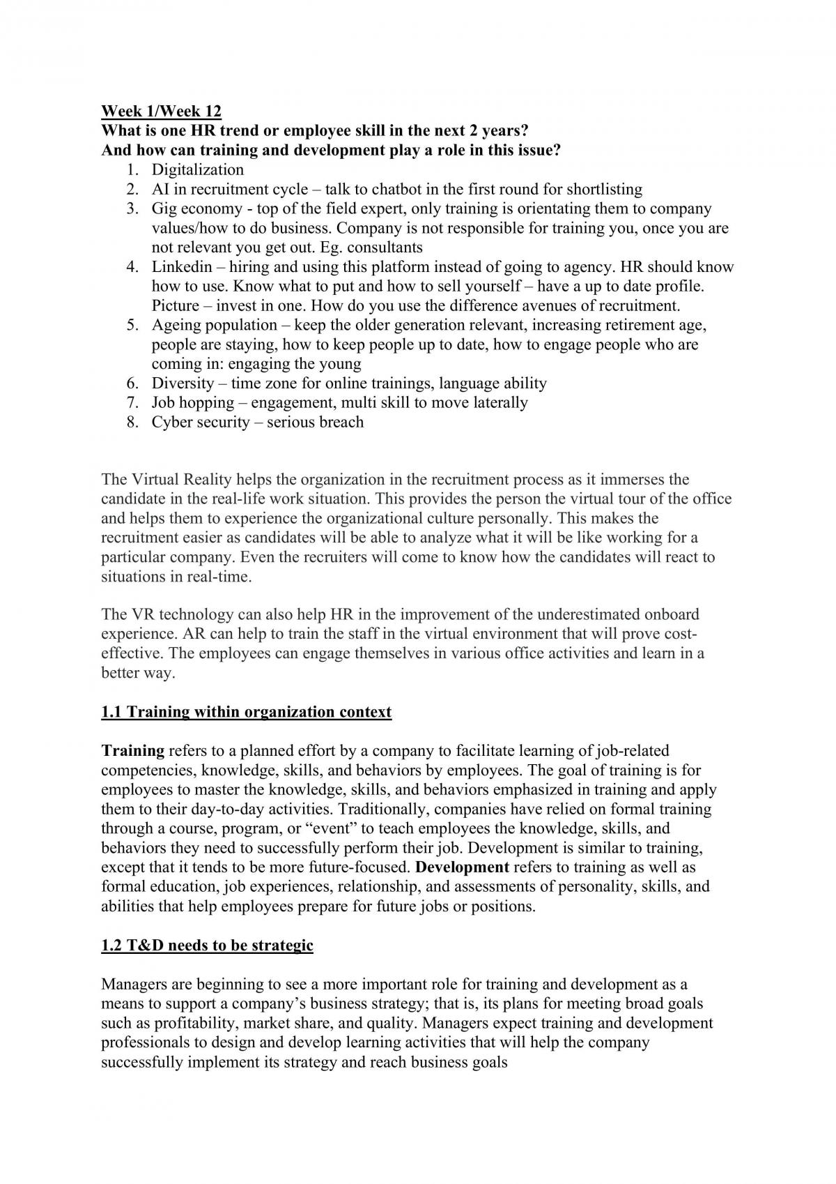 OBHR204 Training and Development - Page 1