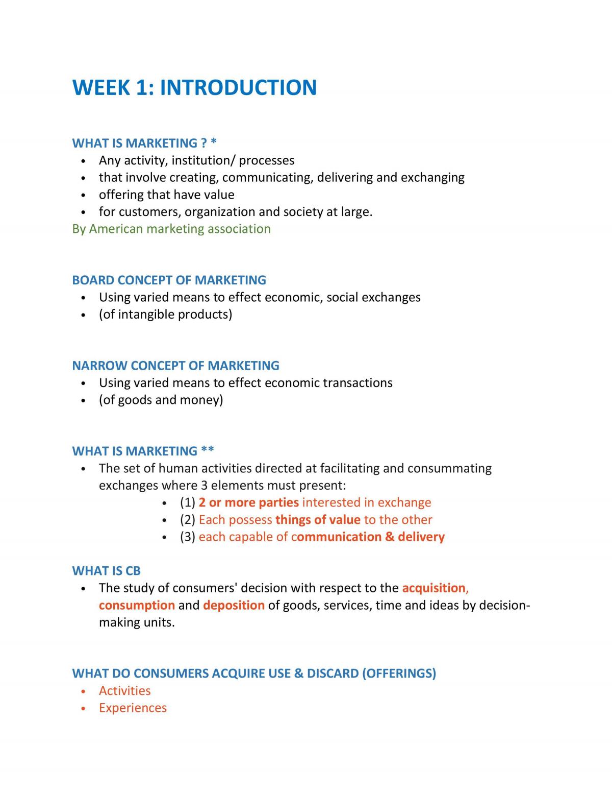 MKT102 Consumer Behaviour Notes - Page 1
