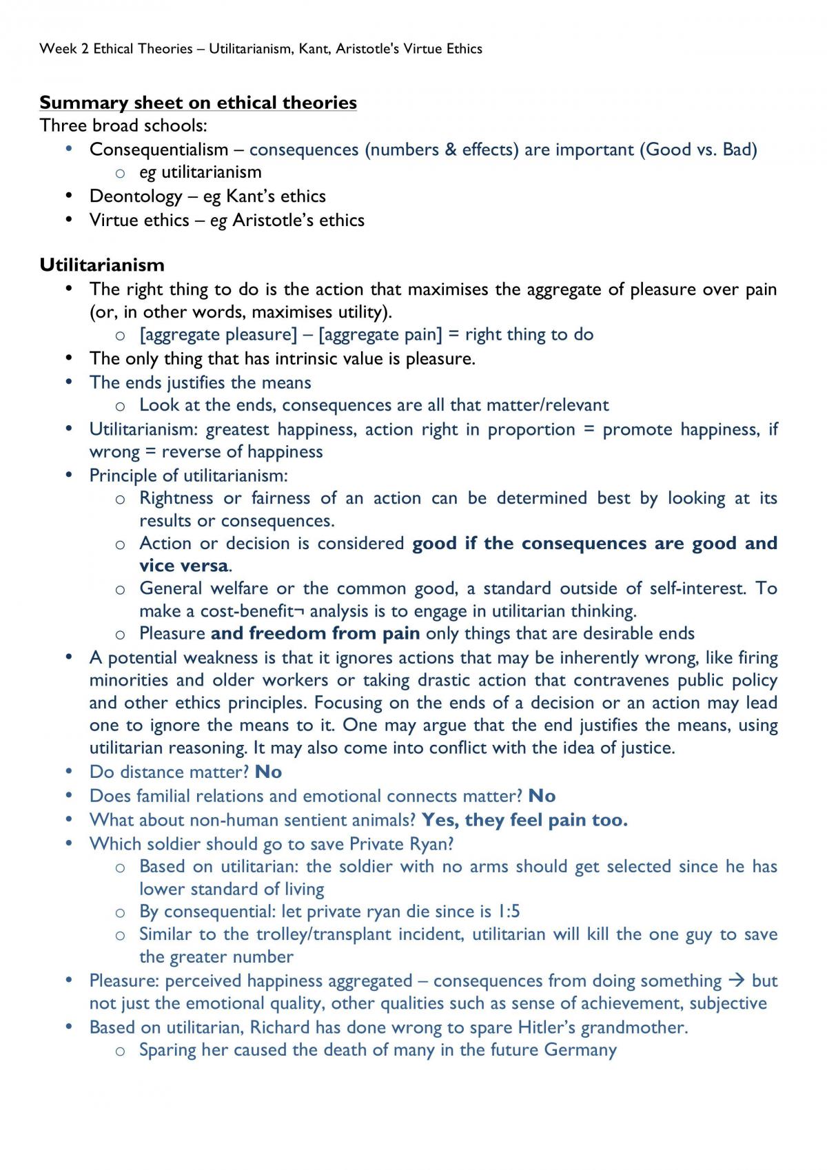 COR3304 Ethics Notes - Page 1