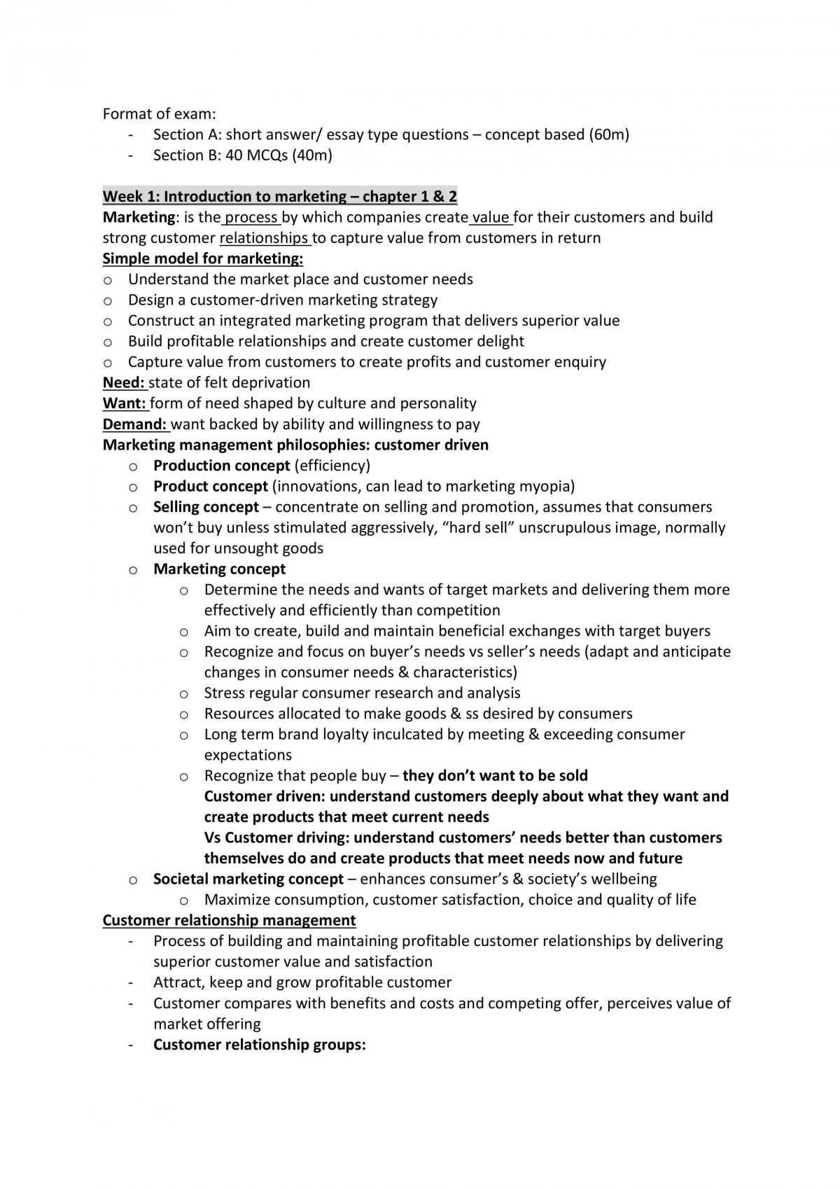 MKT1705 Summary - Page 1