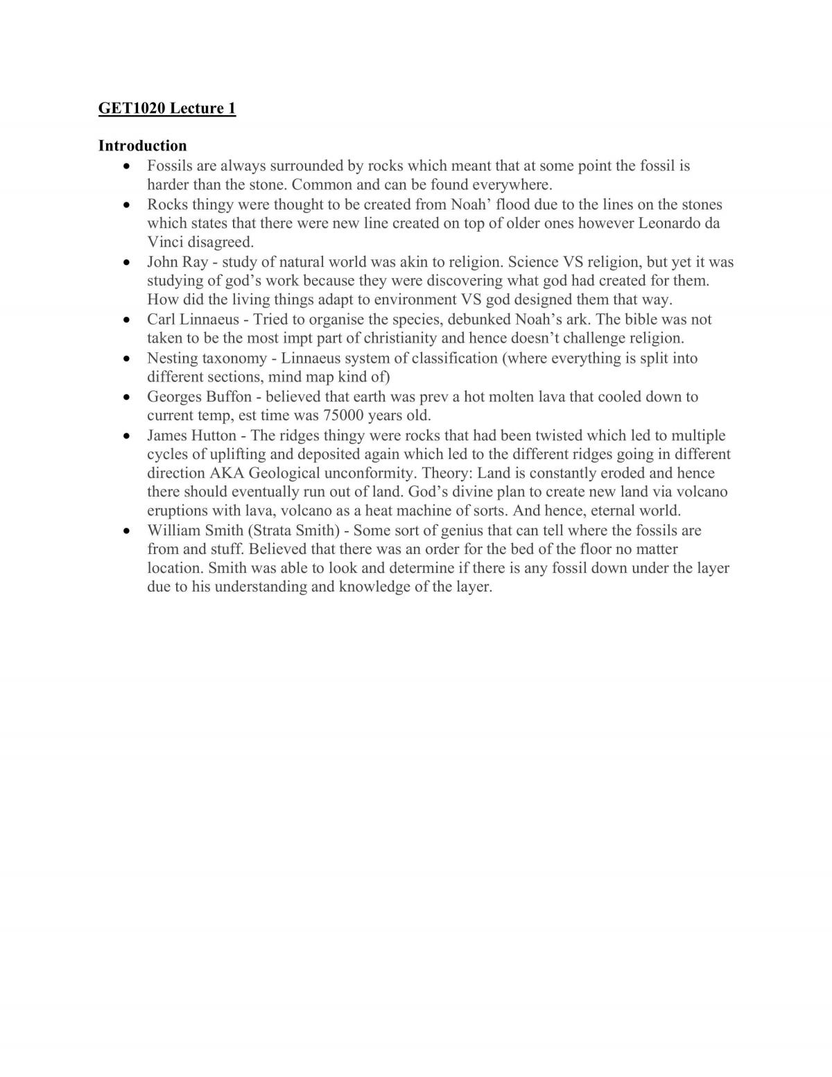 GET1020 Darwin Notes - Page 1