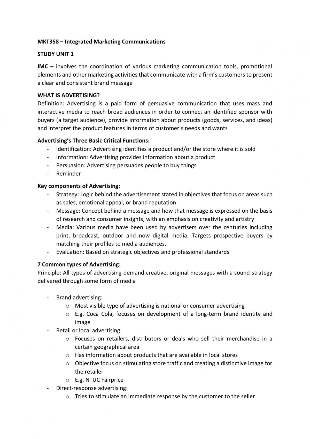 MKT358 Full Notes - Page 1