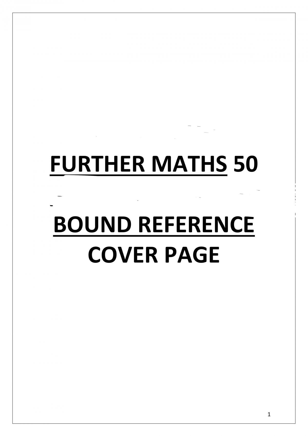 Further Maths notes - Page 1