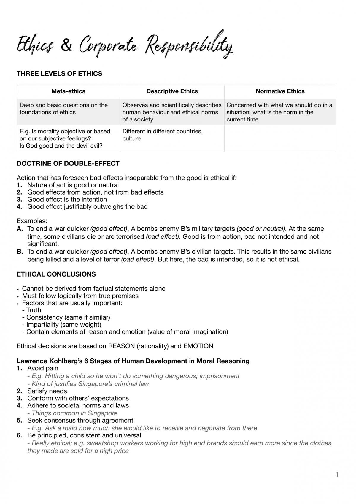 OBHR002 - Ethics & Corporate Responsibility - Page 1