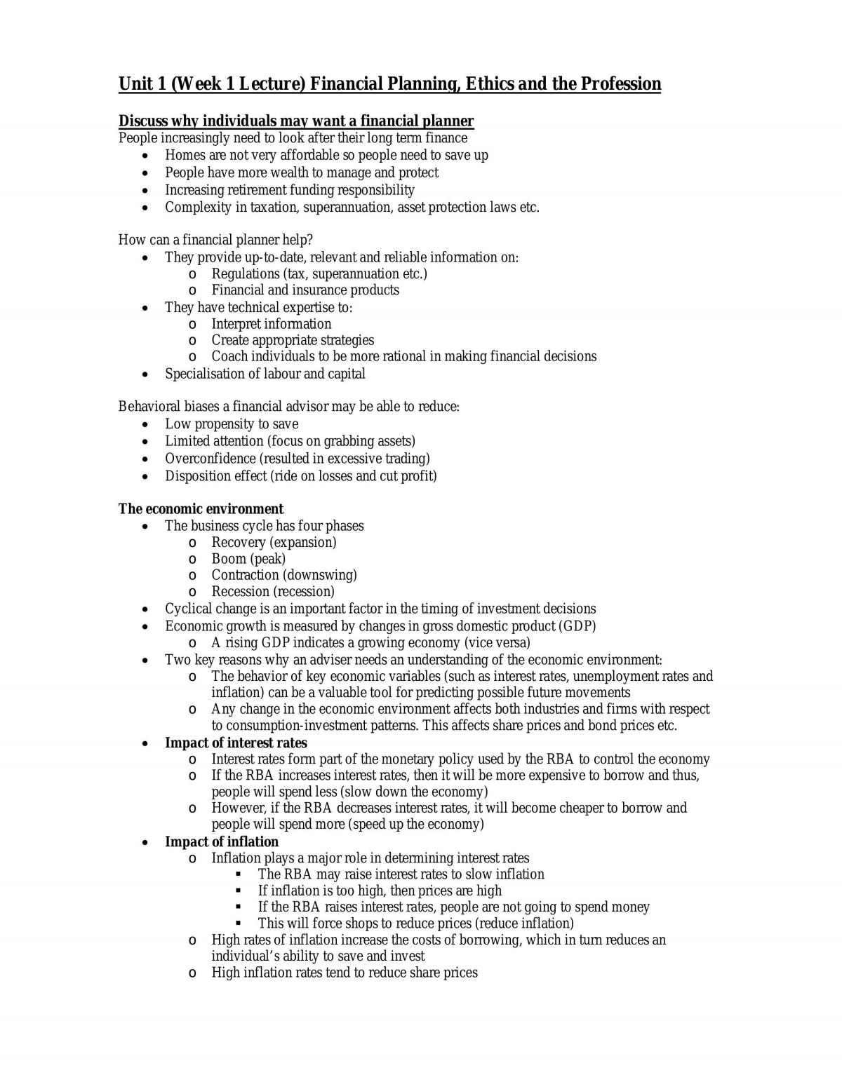 FINS2643 Midsem Notes - Page 1