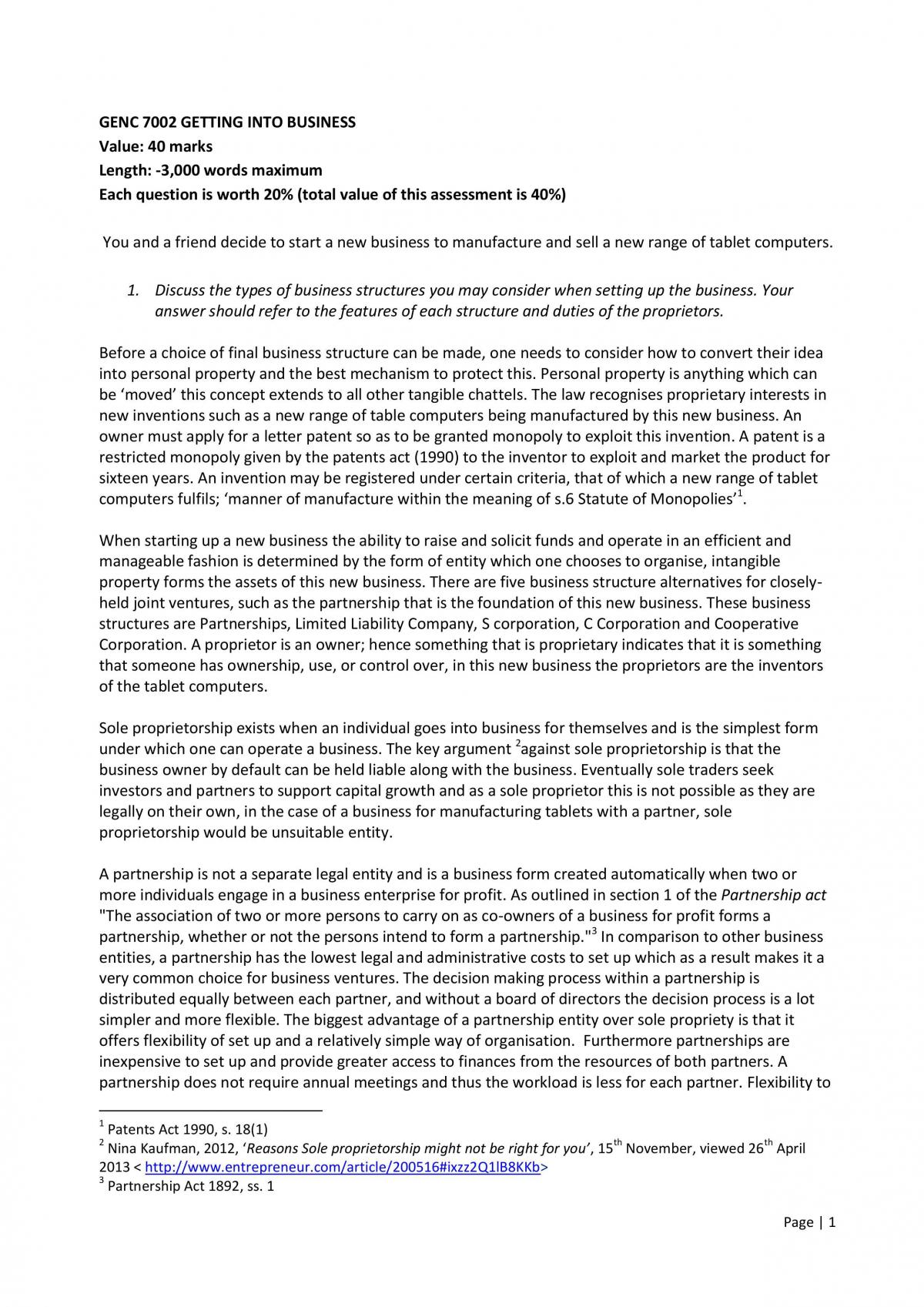 GENC7002 Final Assignment - Page 1