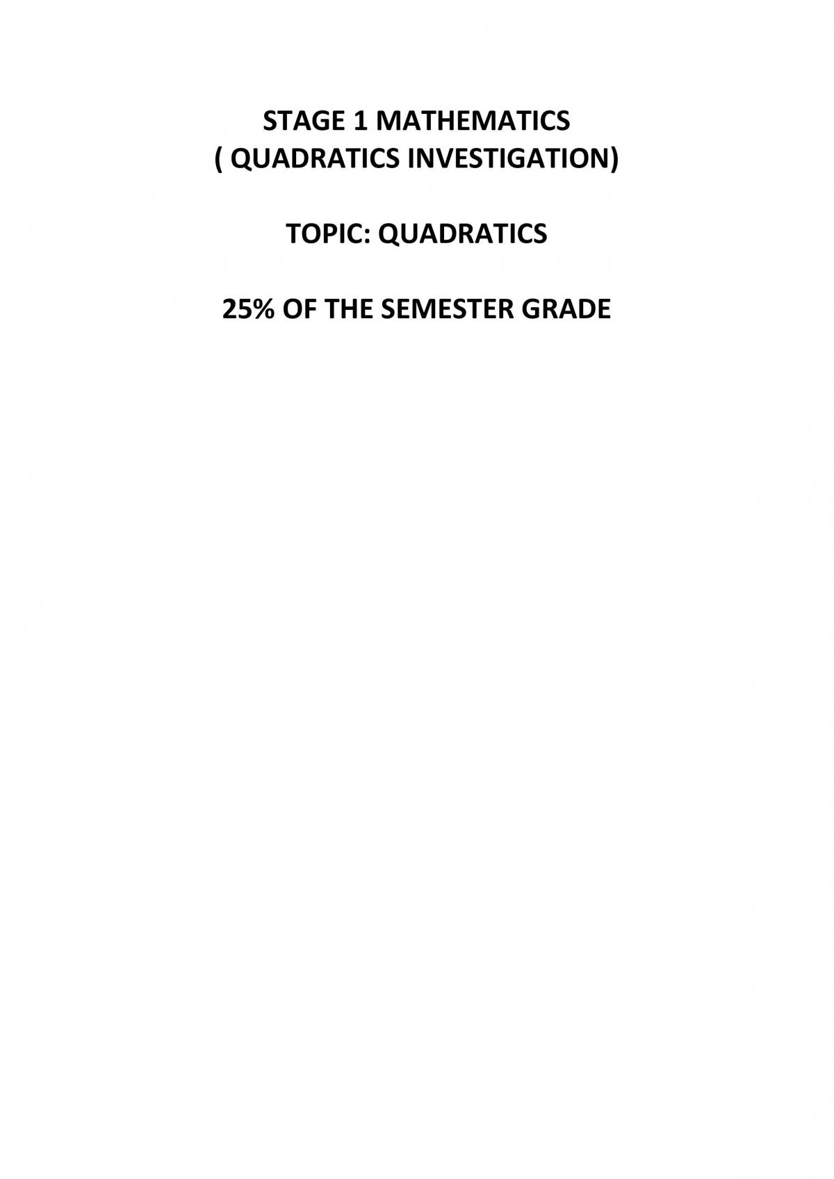 Stage 1 quadratics investigation - Page 1