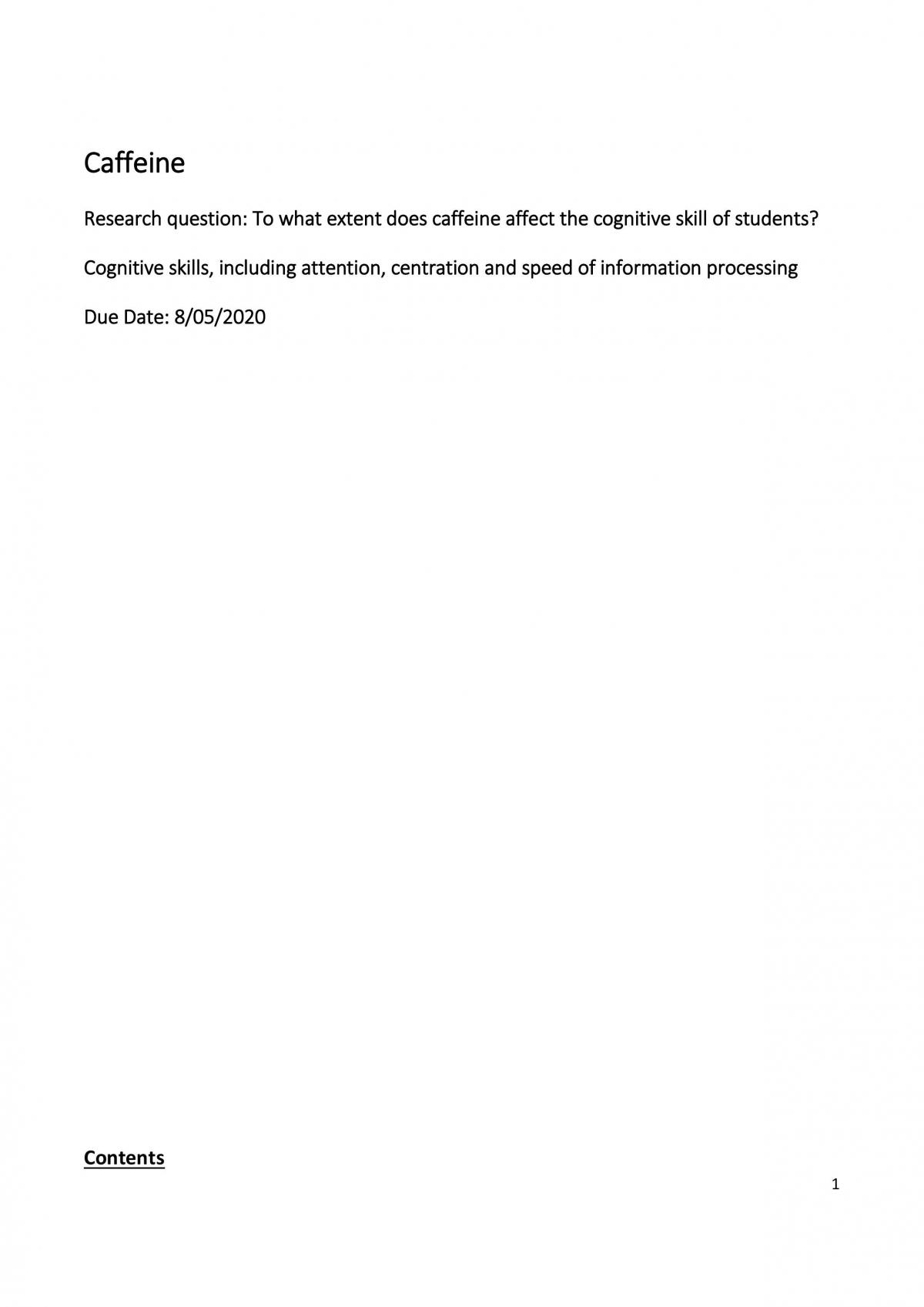 Caffeine investigation report - Page 1