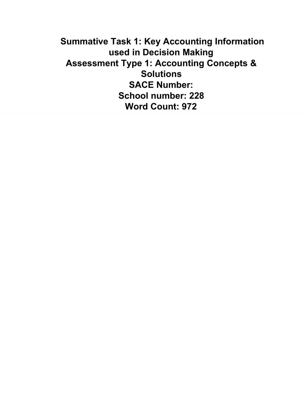 Key accounting information used in decision making - Page 1
