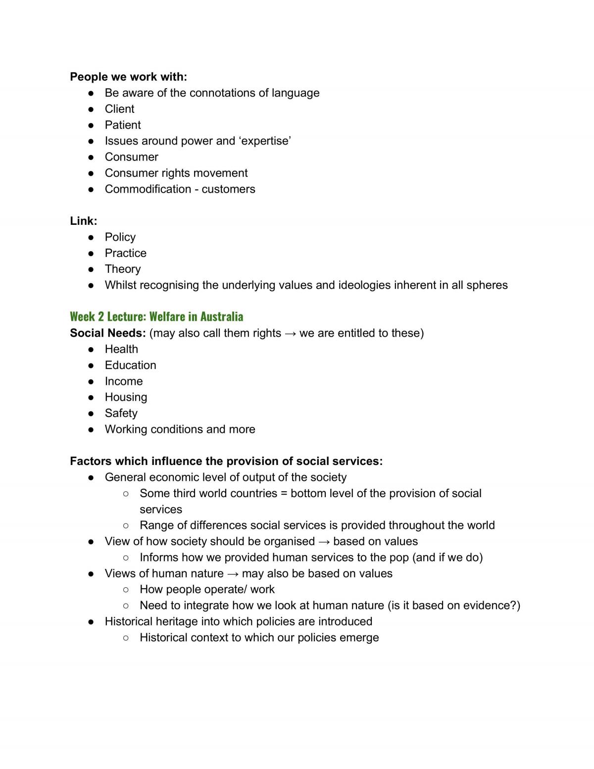 Context of Human Services Complete Study Notes  - Page 2