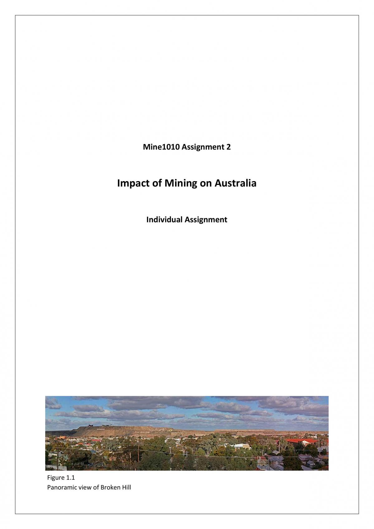 Mine1010 Assignment 2 - Page 1