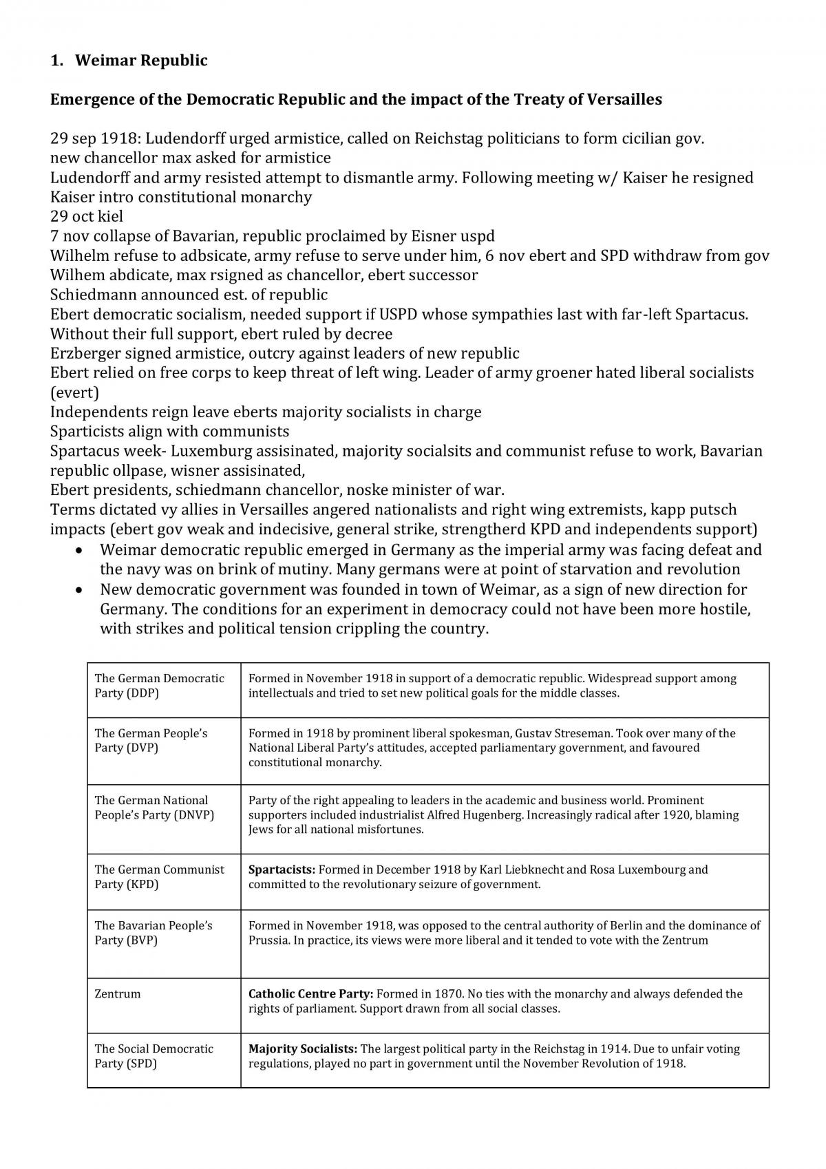 HSC Germany Study Notes - Page 1