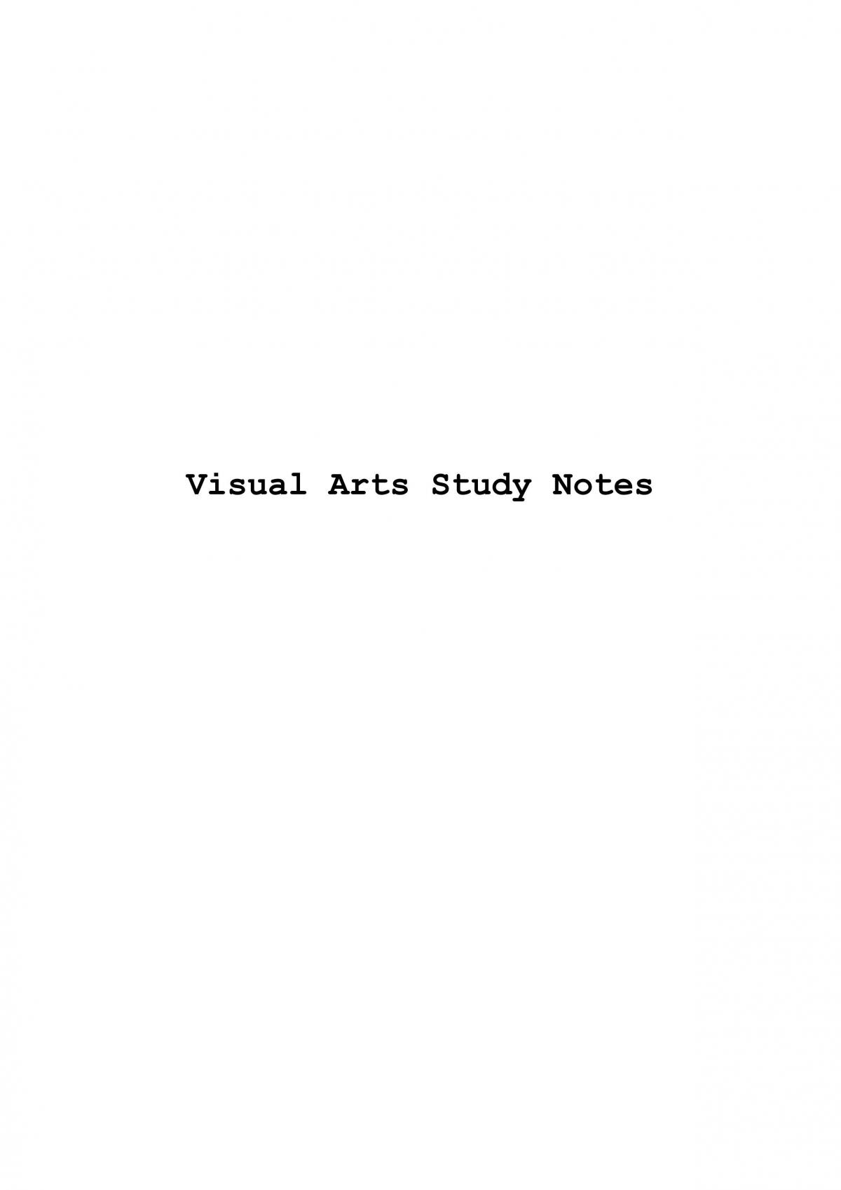 Visual Art Study Notes - Page 1