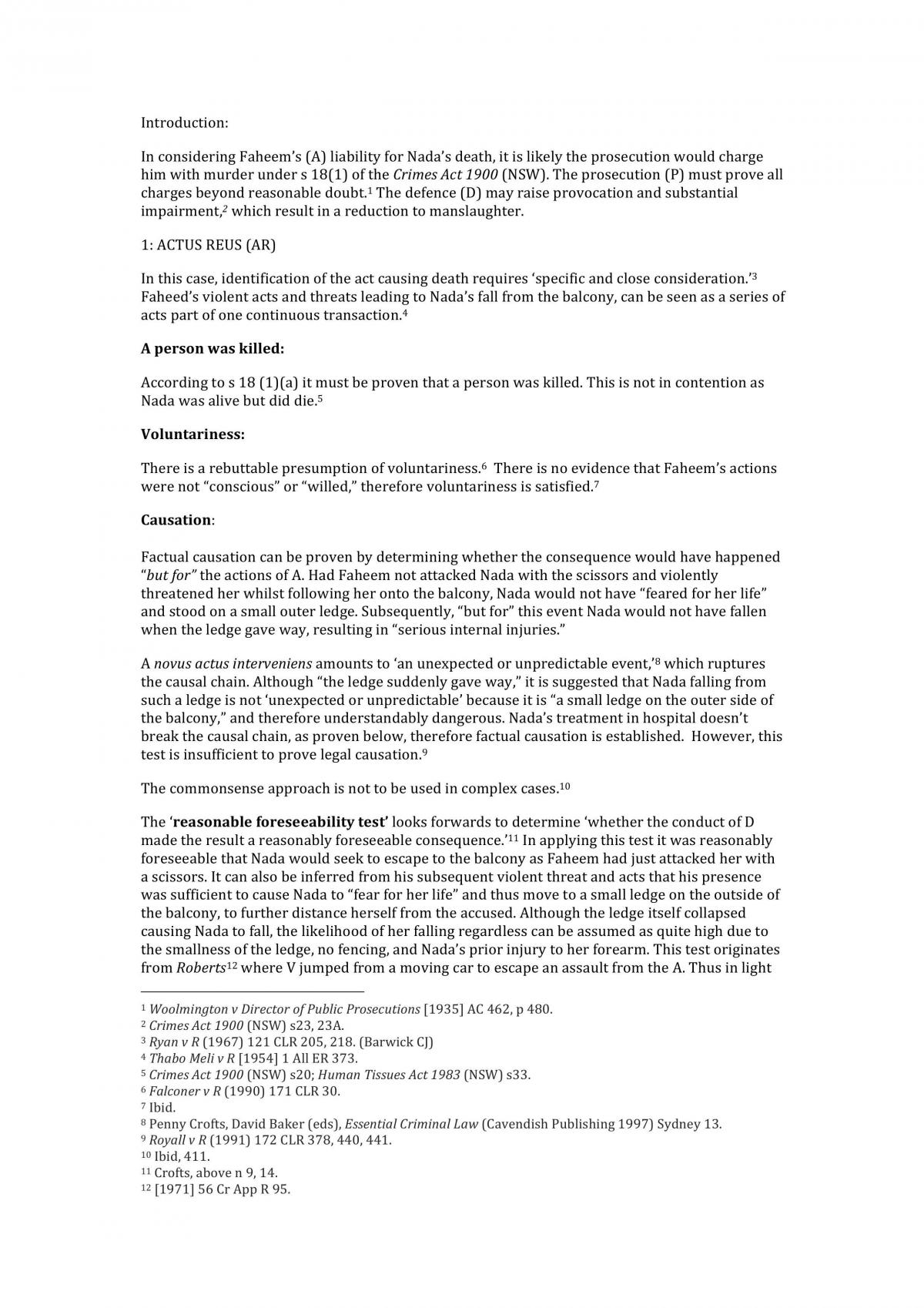 Criminal Law Problem Solving Assignment - Page 1