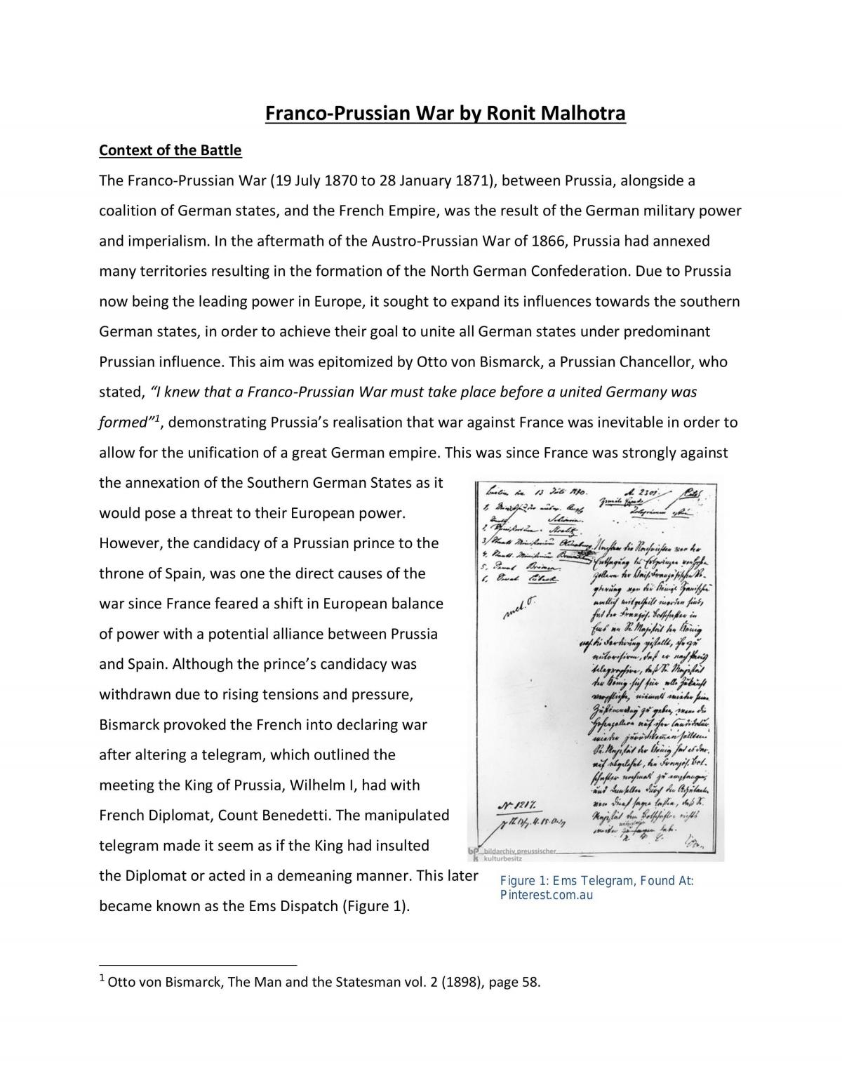 Franco-Prussian War - Page 1