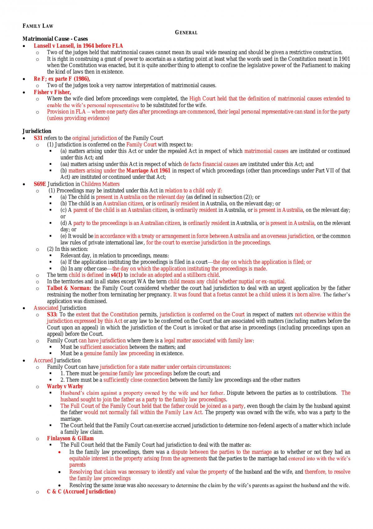 Family Law Complete Notes - Page 1