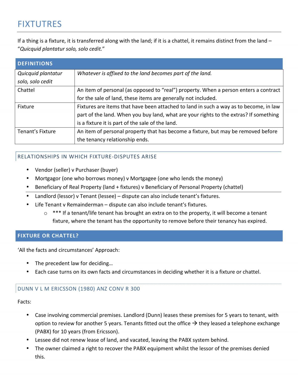 Fixtures and Waste Notes - Page 1