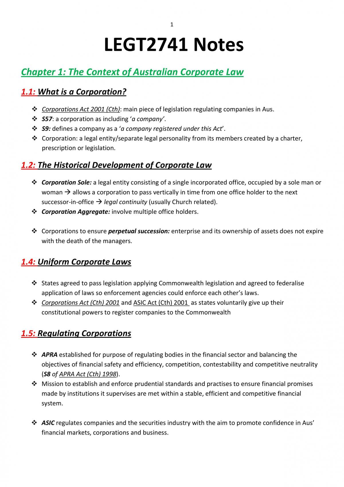 Course Summary  - Page 1