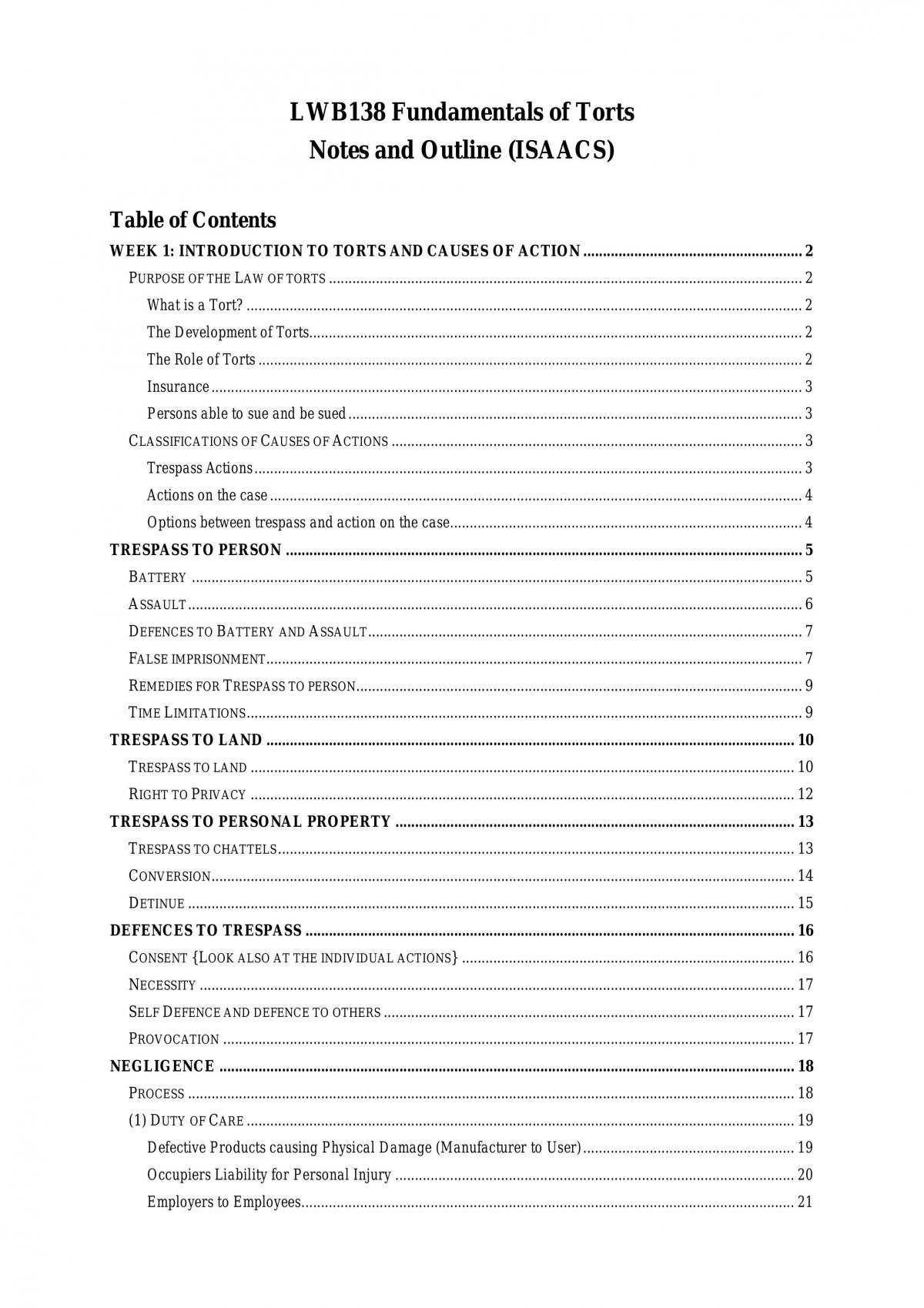torts A - Page 1
