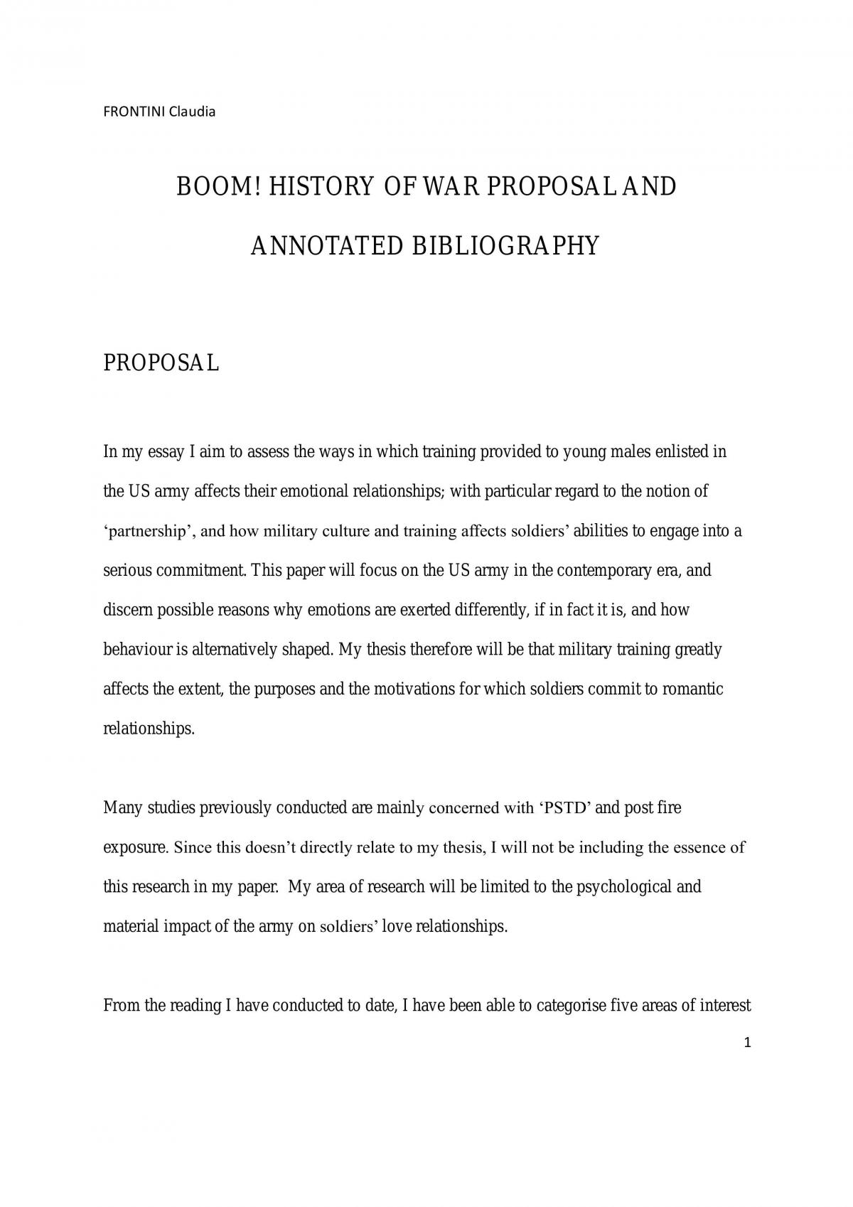 Proposal and annotated bibliography  HSTY21 - BOOM! The History