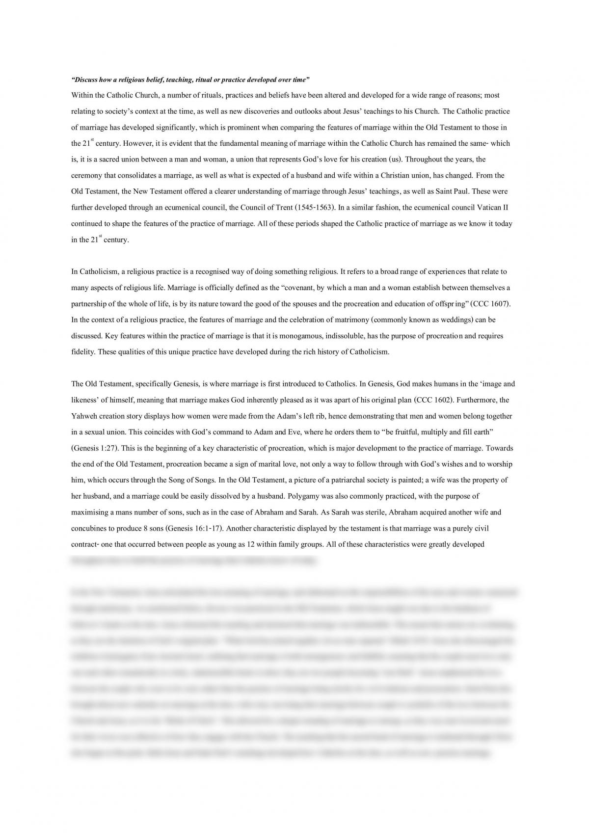 Religion & Life, Development of Marriage Essay  - Page 1