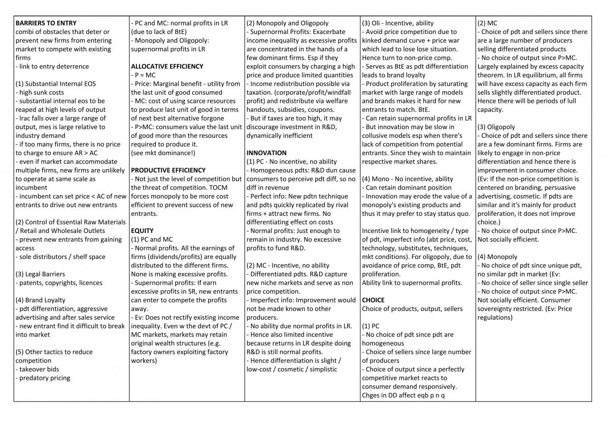 H2 Economics Notes for complex chapters - Page 2