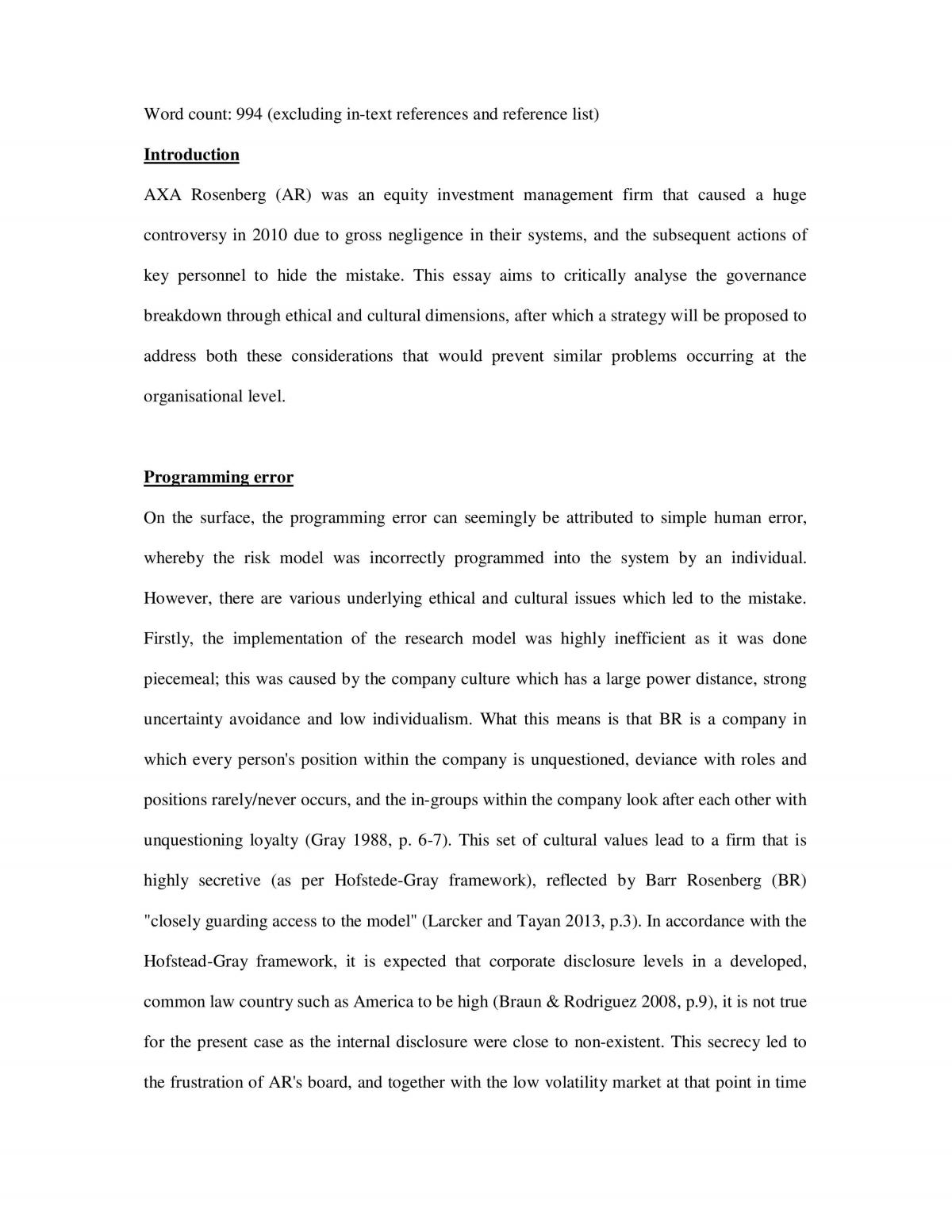 Mid Session Case Study Essay - Page 1