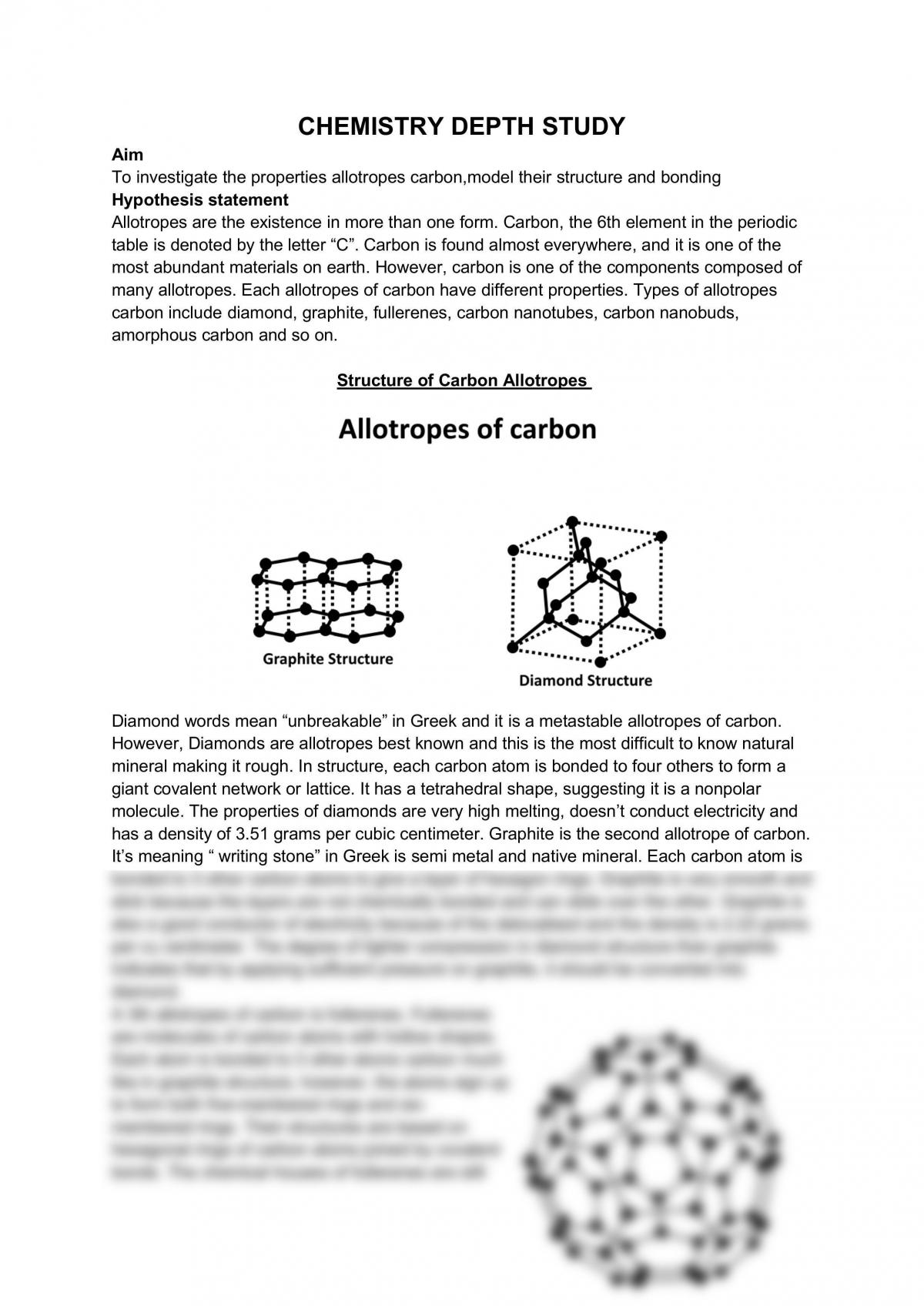 Chemistry Depth Studies - Page 1