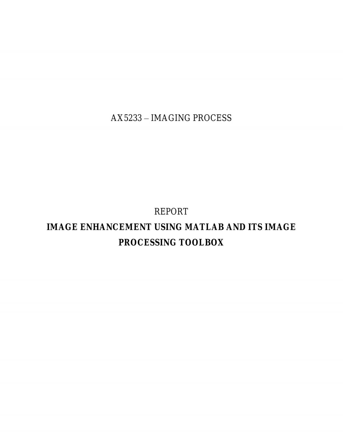 Image processing using MATLAB - Page 1