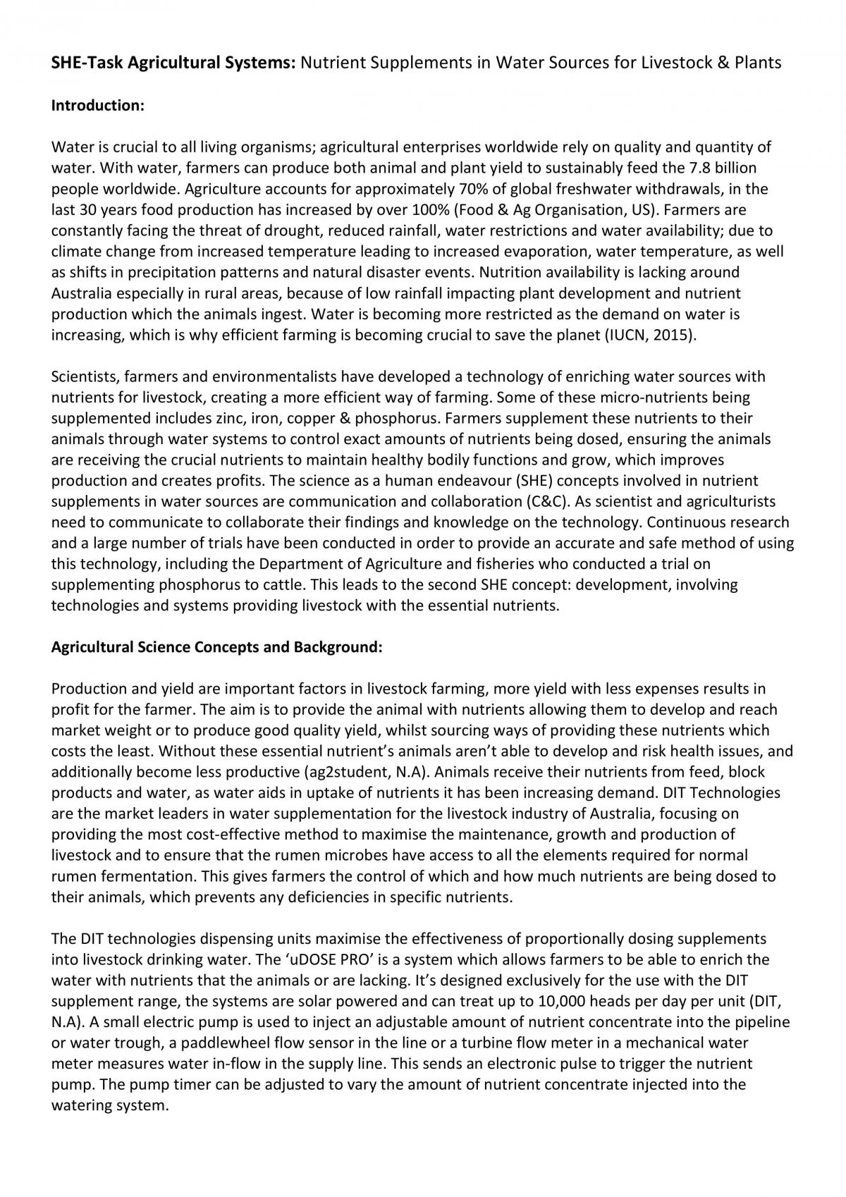 Nutrient Supplementation SHE Task - Page 1